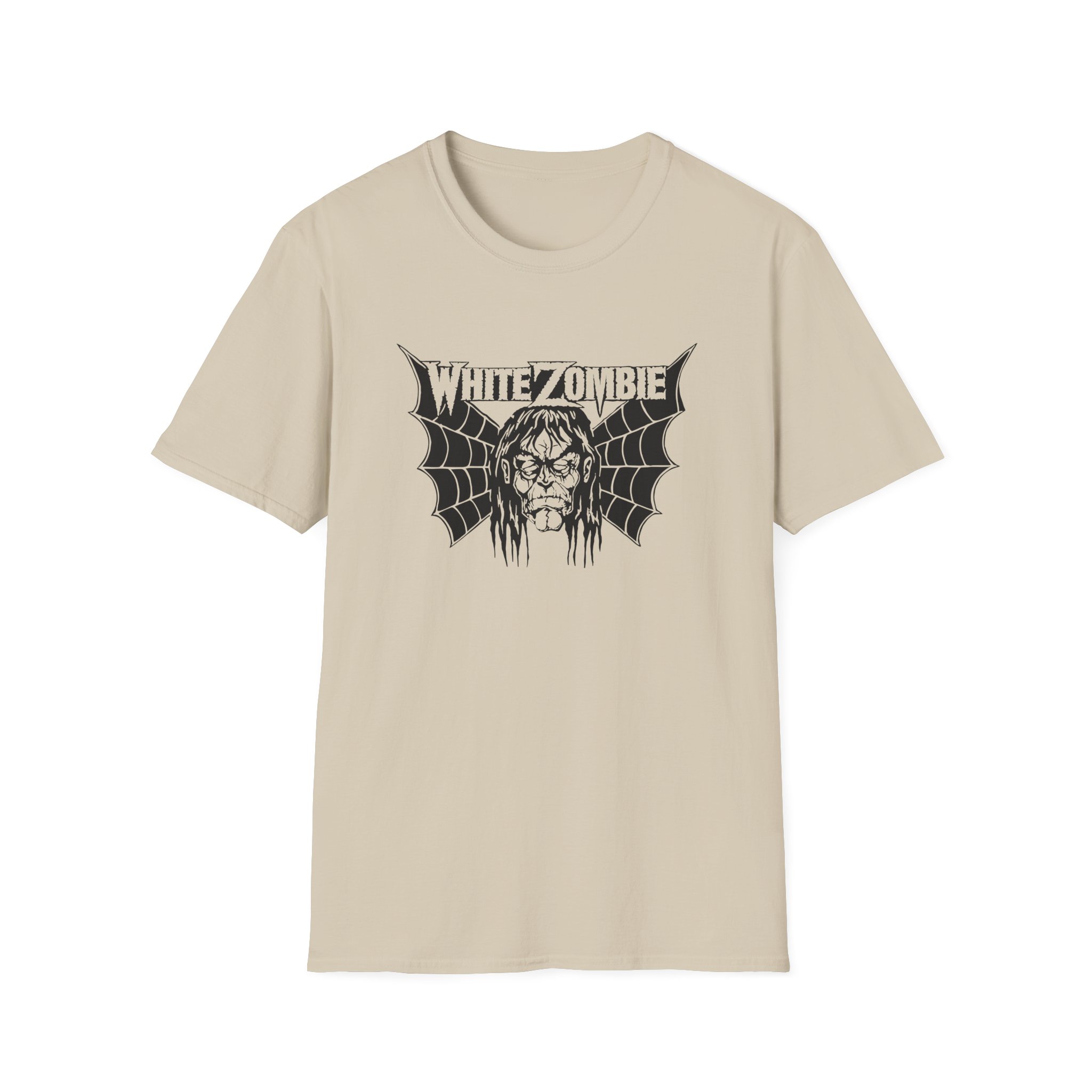 White Zombie Bat Face Unisex Softstyle T-Shirt