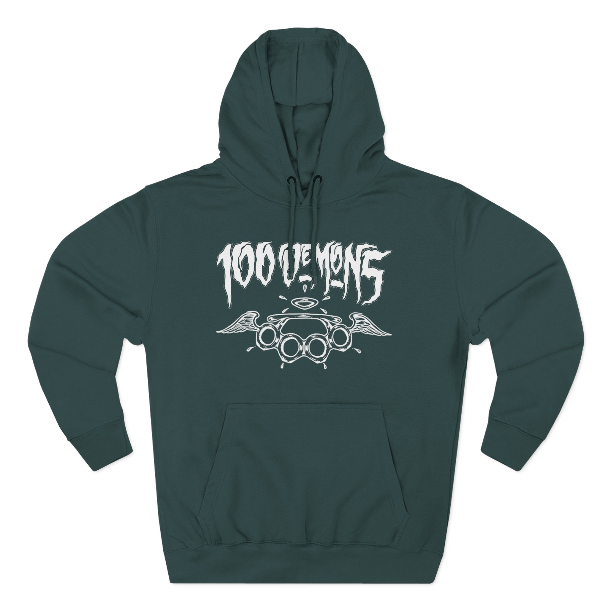 100 Demons Spade Sickle Three-Panel Fleece Hoodie