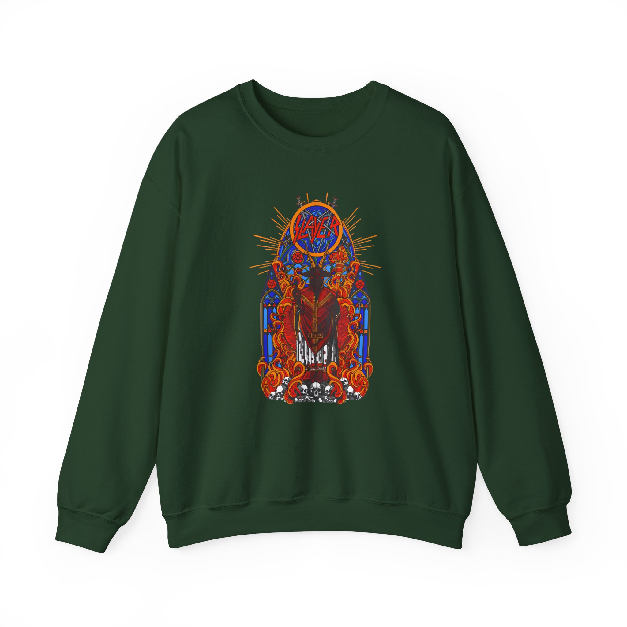 Slayer Goatgod Stained Glass Unisex Heavy Blendâ„¢ Crewneck Sweatshirt