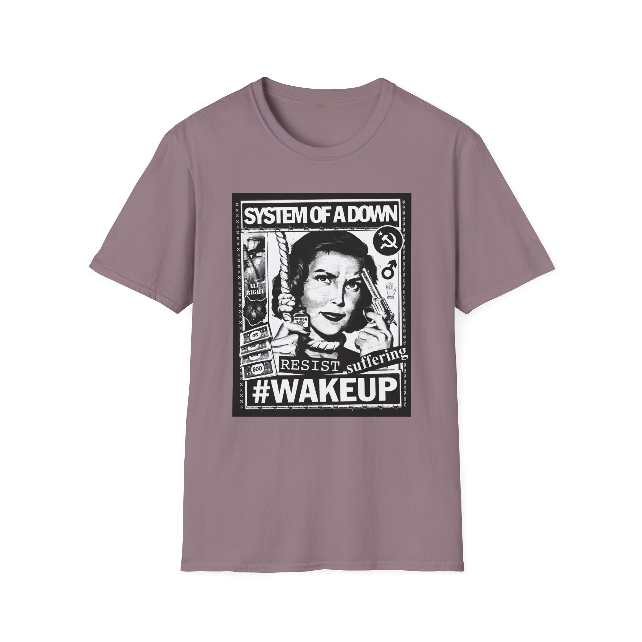 System of a Down Awake Distressed Unisex Softstyle T-Shirt