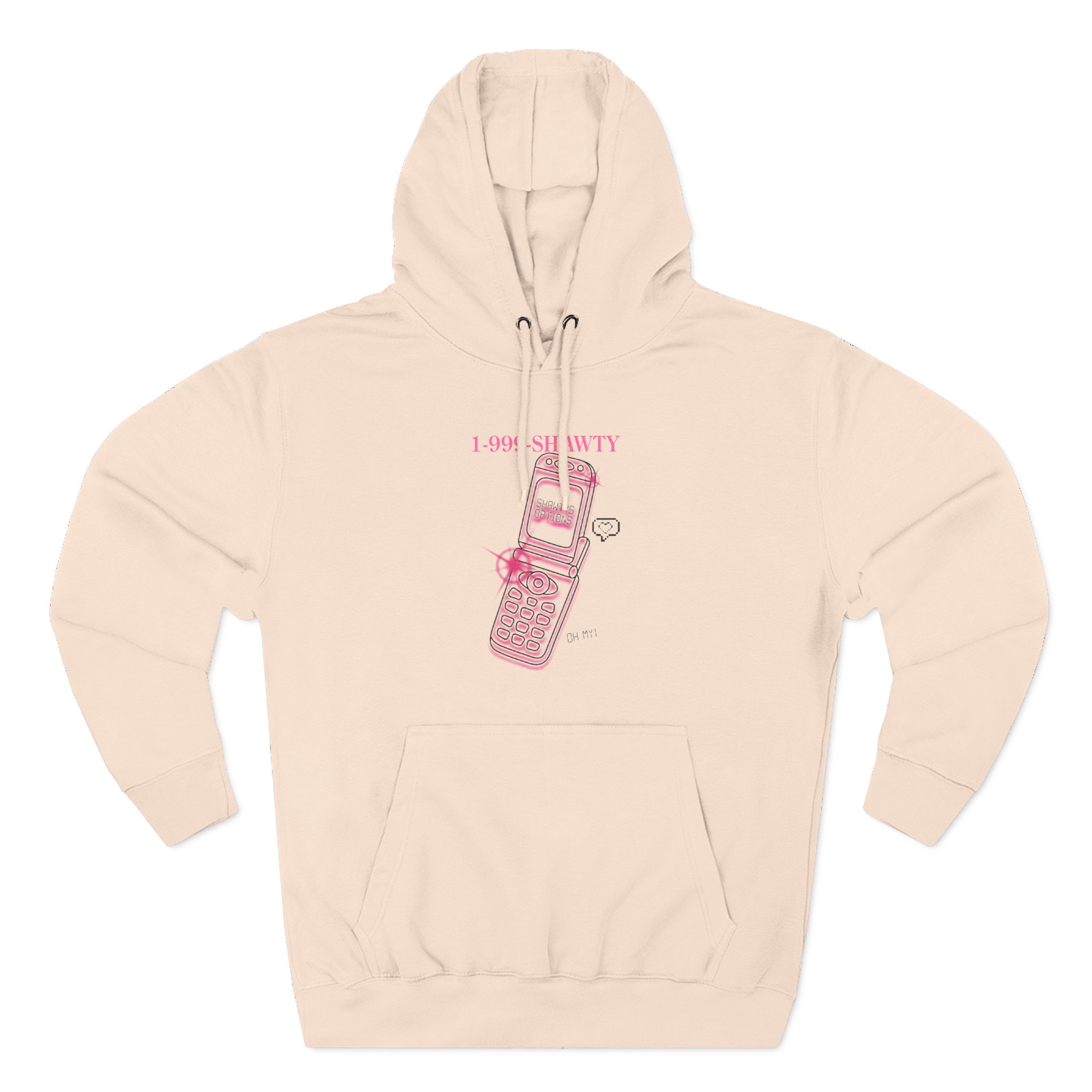 Shawty Bae Shawty Hotline Three-Panel Fleece Hoodie