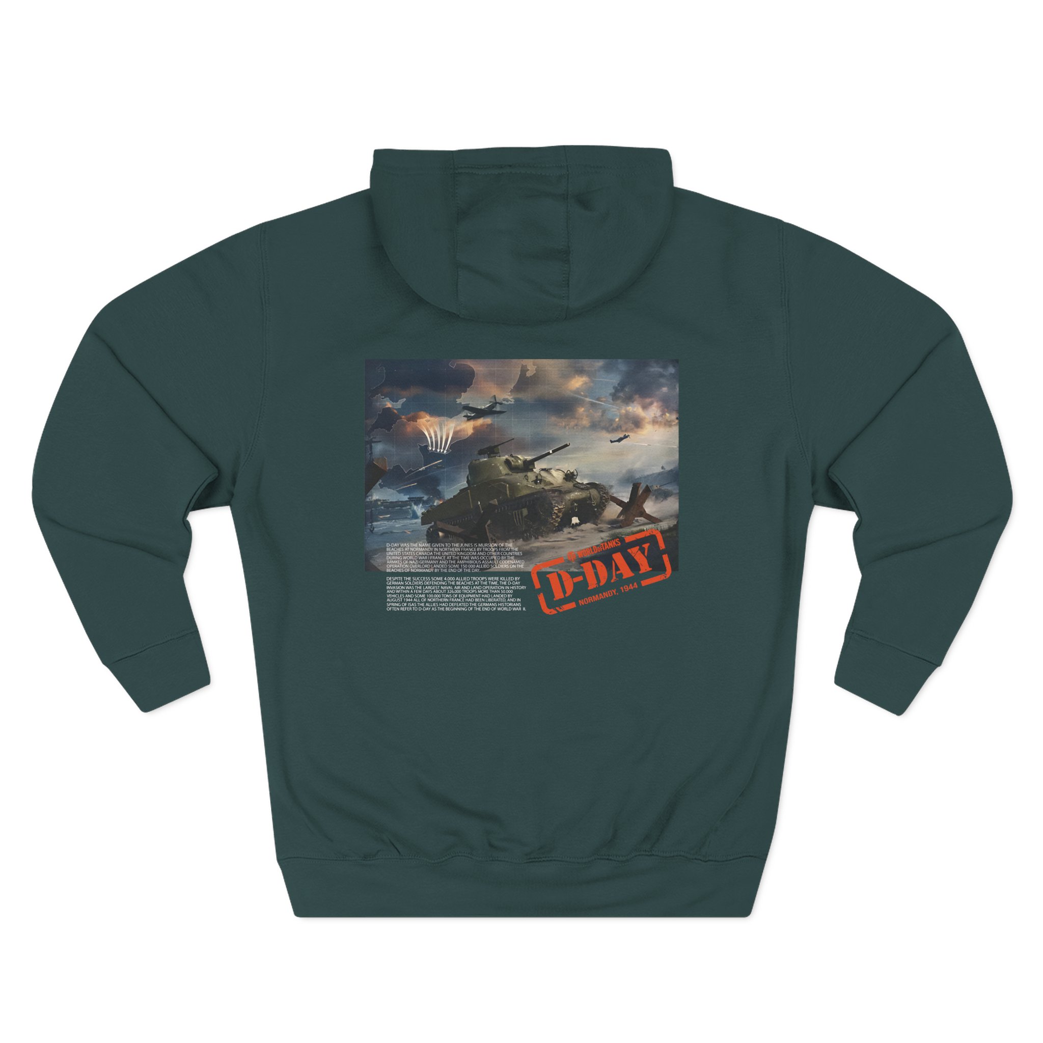 World of Tank Wot D-day Three-Panel Fleece Hoodie