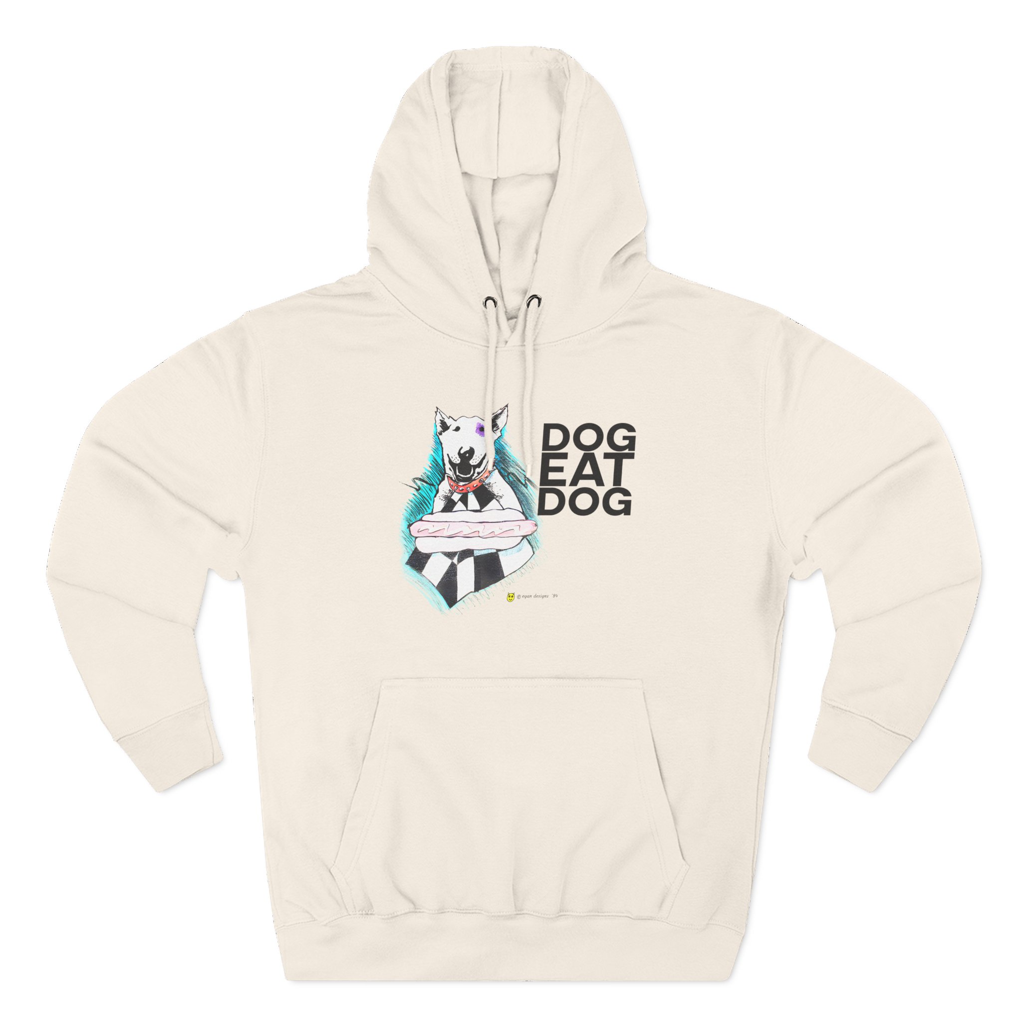 Dog Eat Dog Hotdog Three-Panel Fleece Hoodie