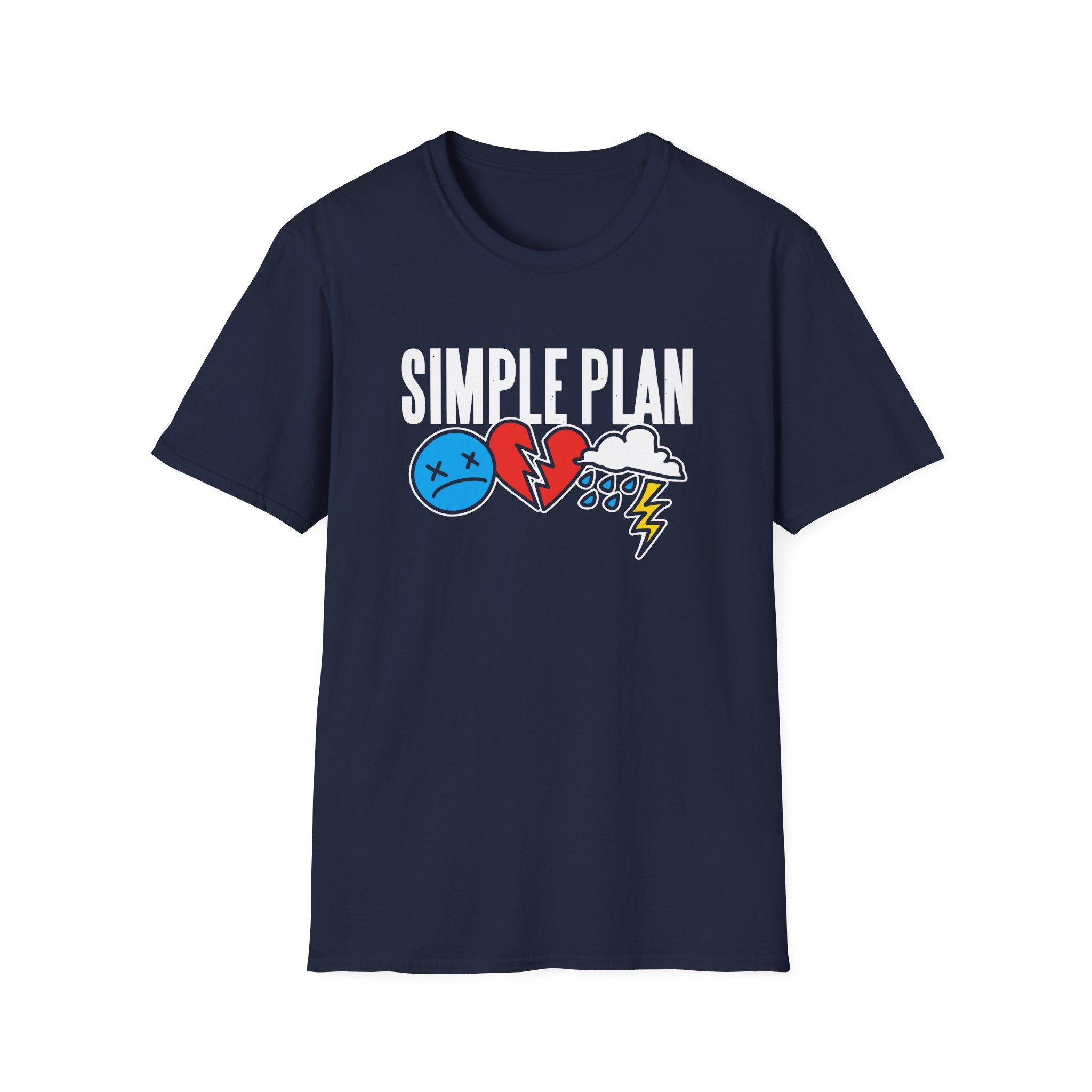 Simple Plan 3 Icons Logo Unisex Softstyle T-Shirt