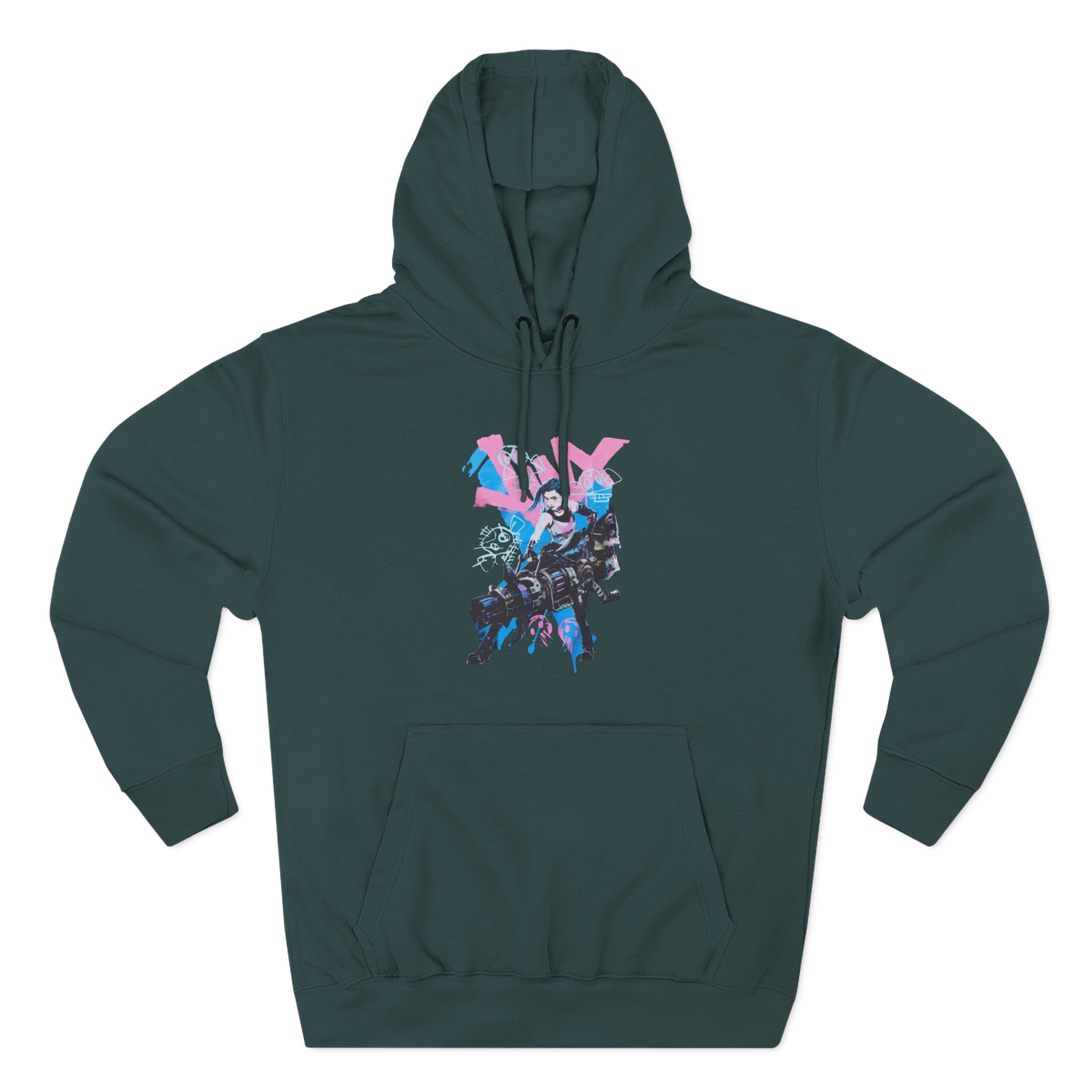 Jinx Arcane Graffiti Jumbo Three-Panel Fleece Hoodie