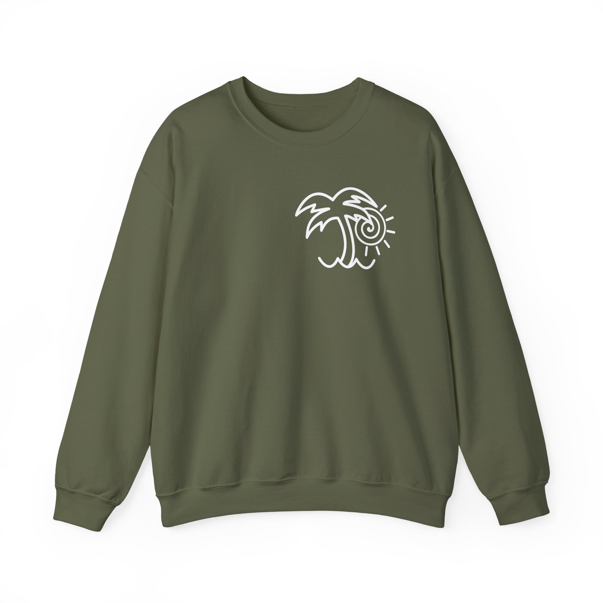 Chon Palm Tree Blue Dip Dye Unisex Heavy Blendâ„¢ Crewneck Sweatshirt