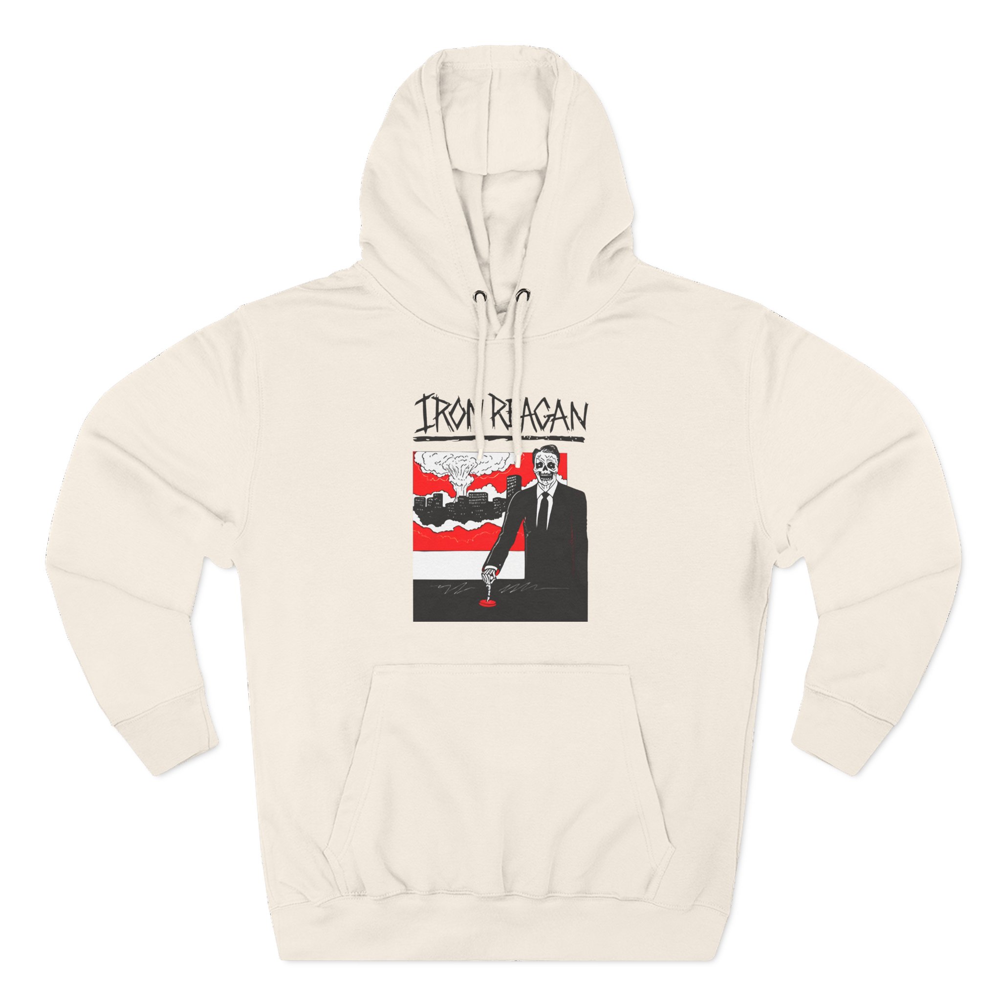 Iron Reagan Finger On The Button Three-Panel Fleece Hoodie