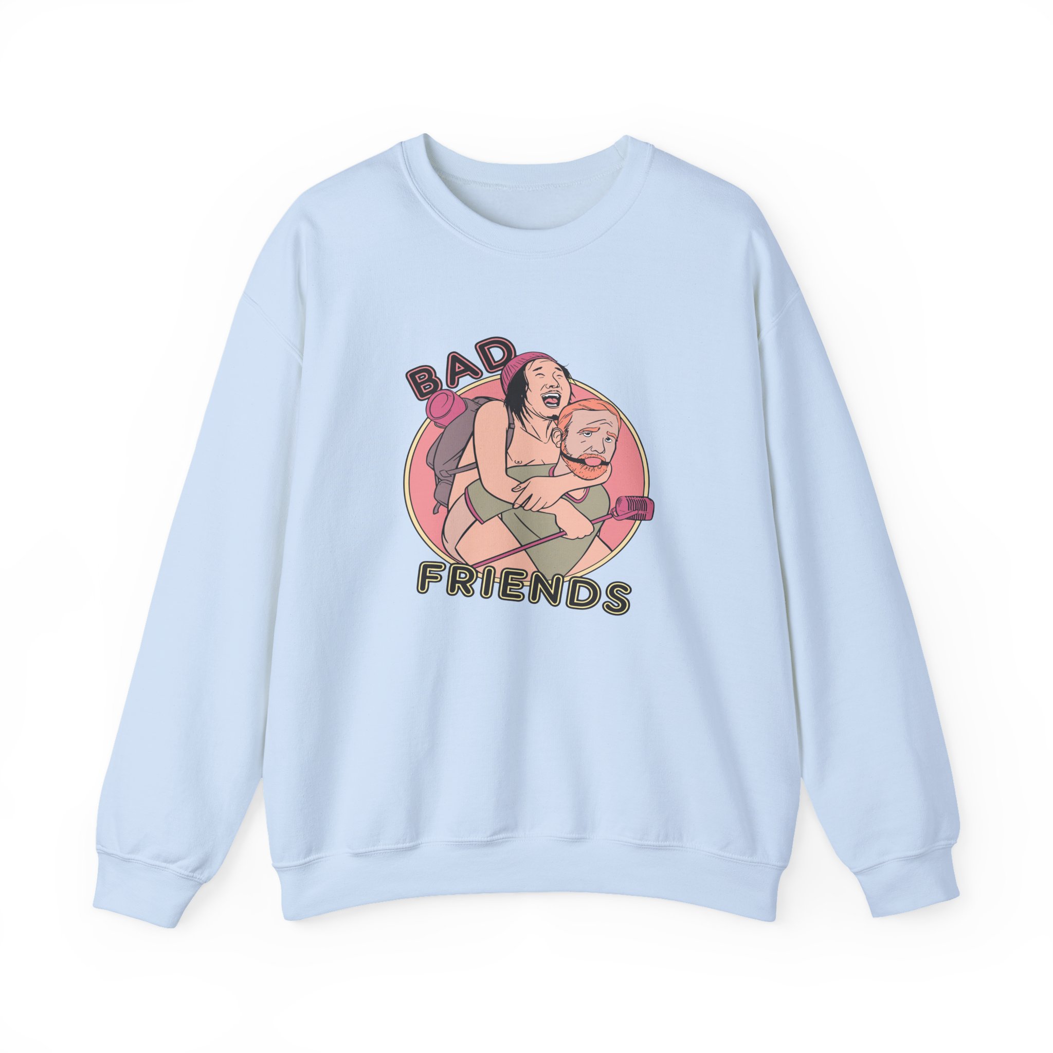 Andrew Santino Piggy Back Bad Friends Podcast Unisex Heavy Blendâ„¢ Crewneck Sweatshirt