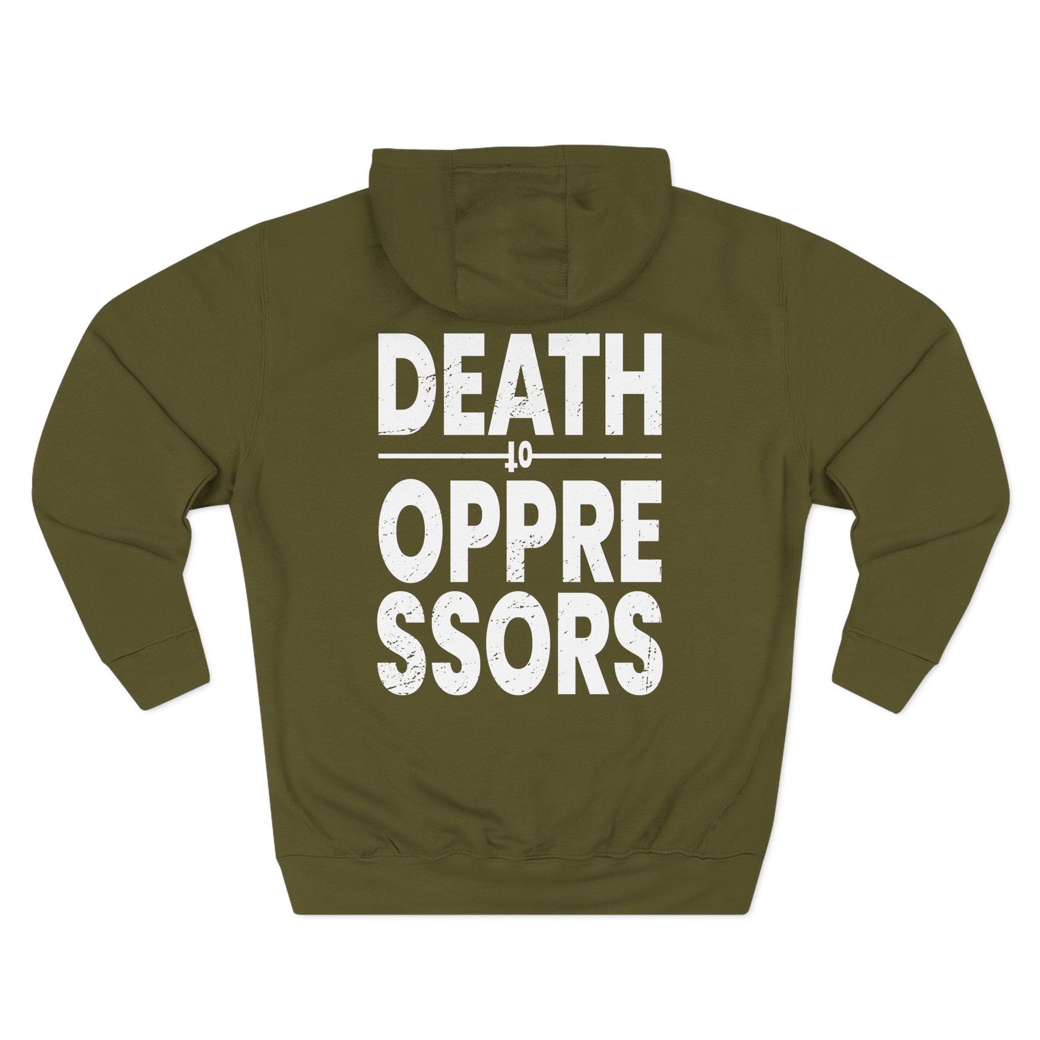 Get the Shot Death to Oppressors Three-Panel Fleece Hoodie