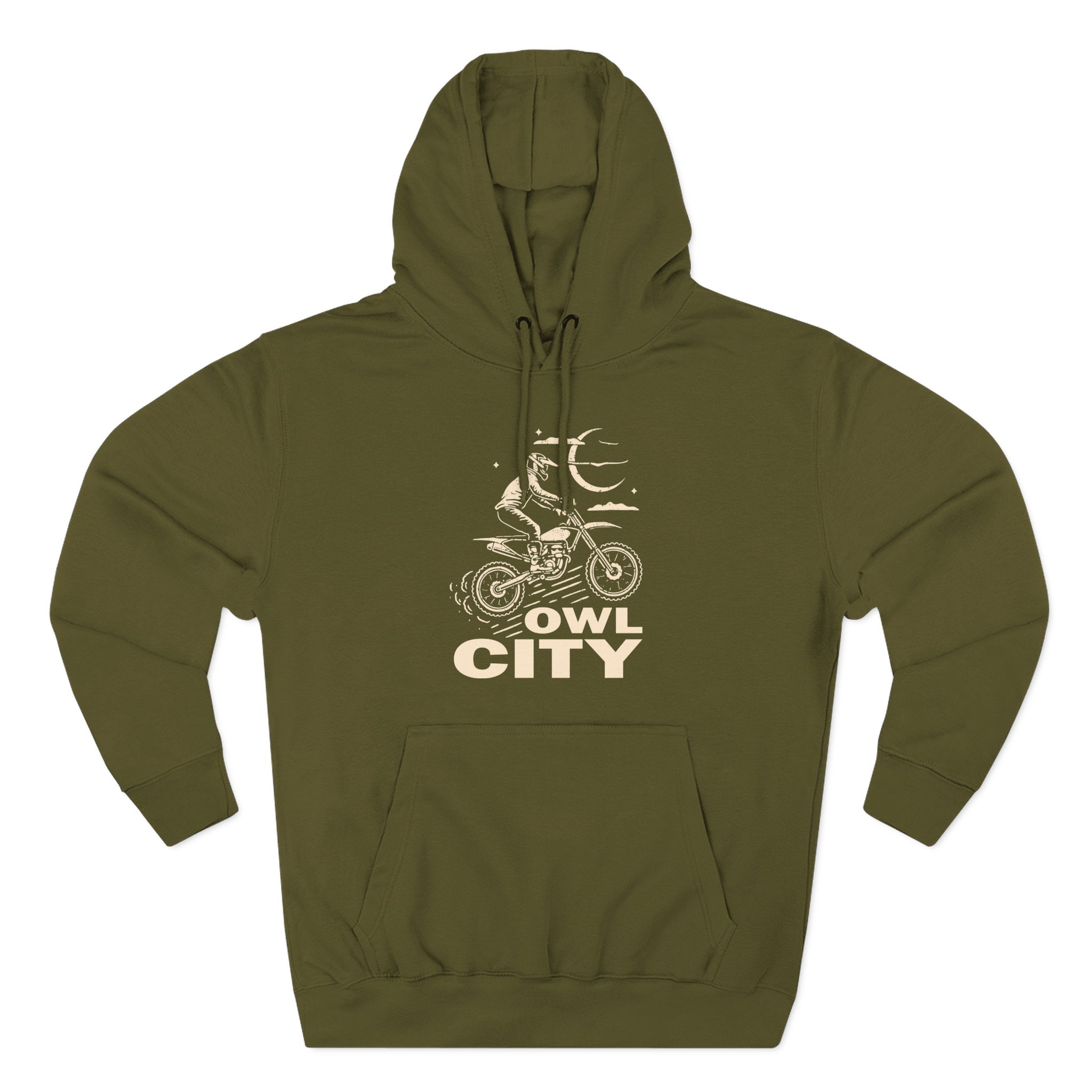 Owl City Motorcycle Puff Three-Panel Fleece Hoodie