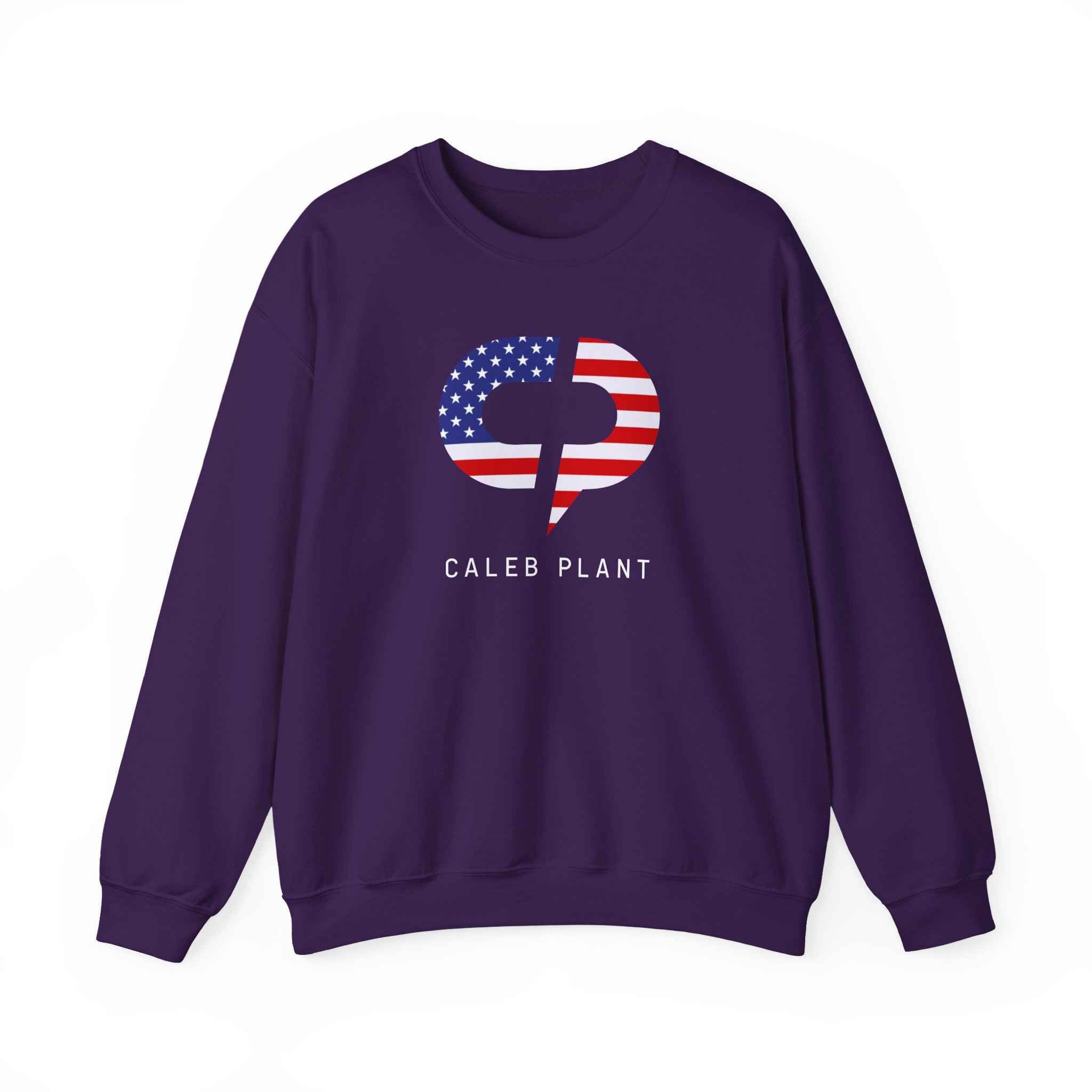 Caleb Plant Red, White and Blue Unisex Heavy Blendâ„¢ Crewneck Sweatshirt