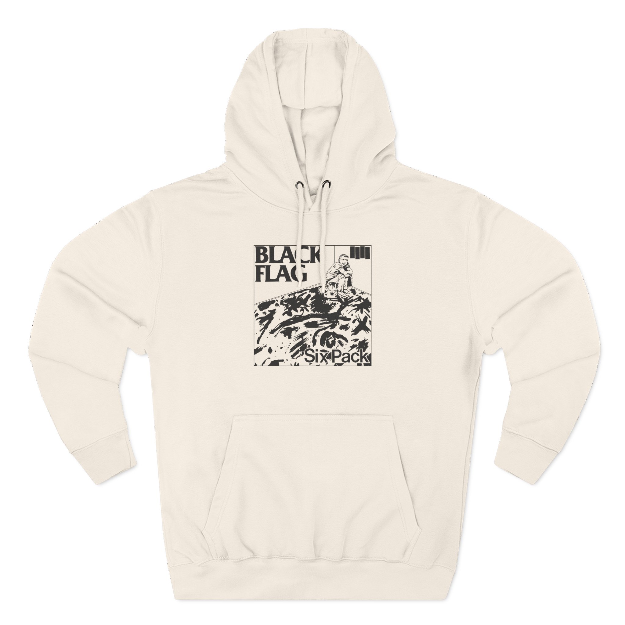 Black Flag Six Pack Three-Panel Fleece Hoodie