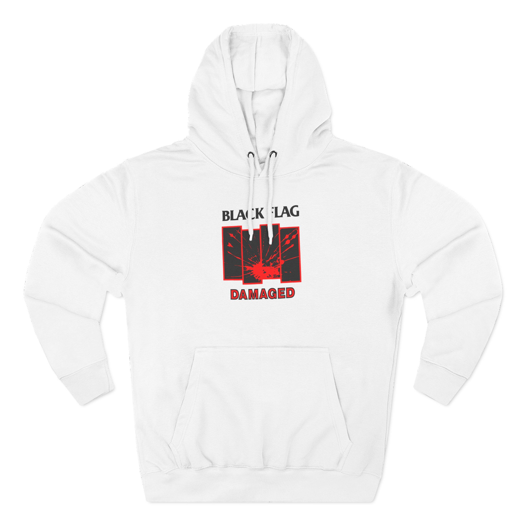Black Flag Damaged Three-Panel Fleece Hoodie