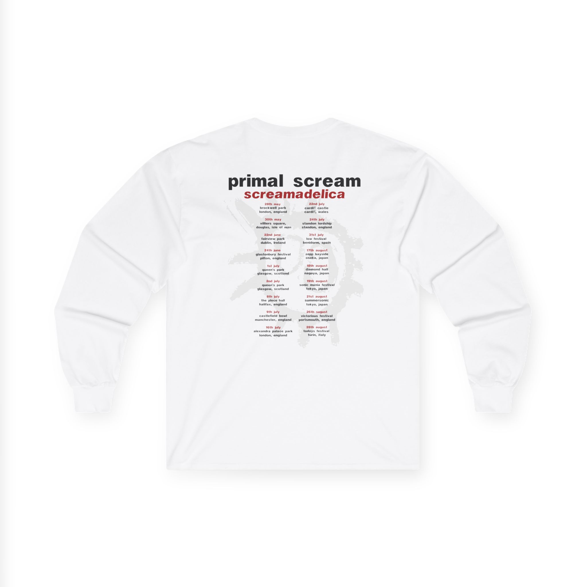 Primal Scream Screamadelica Tour Unisex Ultra Cotton Long Sleeve Tee