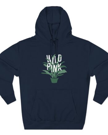 Wild Pink House Plant Three-Panel Fleece Hoodie