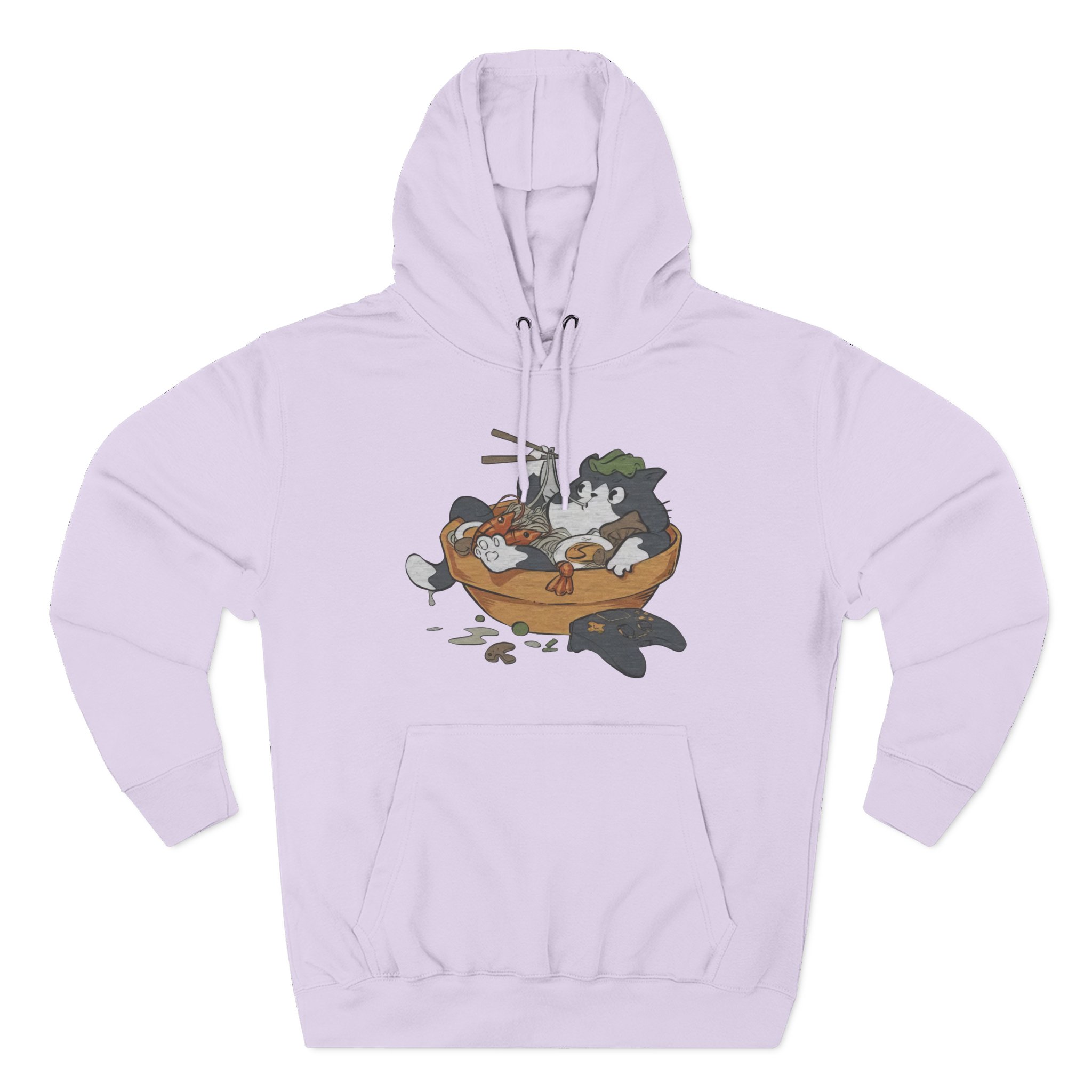 Lirik Ramen Cat Three-Panel Fleece Hoodie