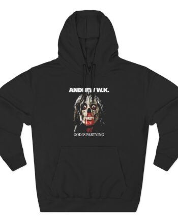 Andrew Wk God is Partying Zombie Three-Panel Fleece Hoodie