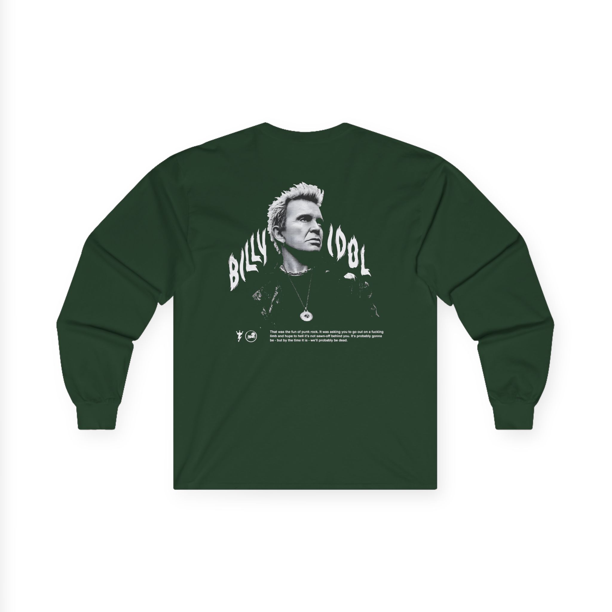 Billy Idol Flames Punk Quote Unisex Ultra Cotton Long Sleeve Tee