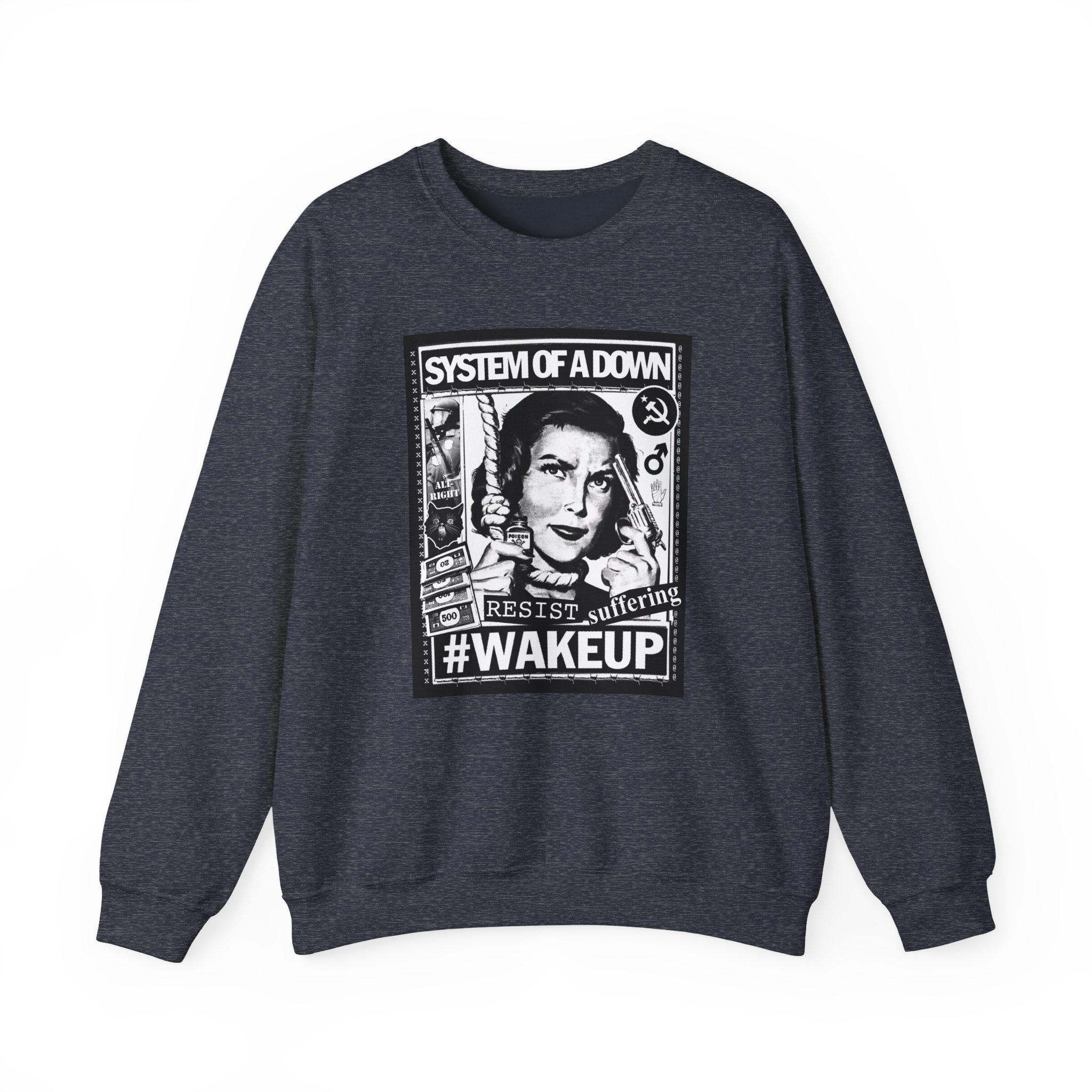 System of a Down Awake Distressed Unisex Heavy Blendâ„¢ Crewneck Sweatshirt