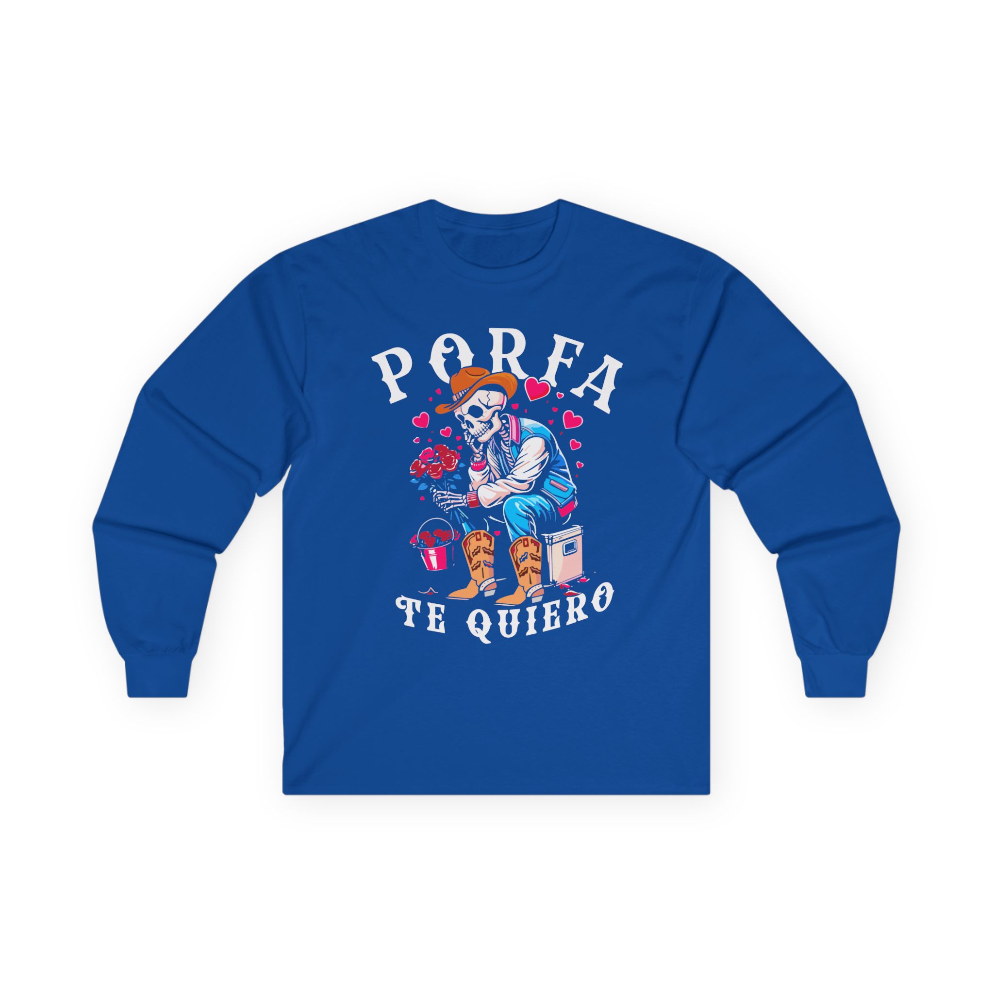 Porfa Skeleton Favor Te Quiero Unisex Ultra Cotton Long Sleeve Tee