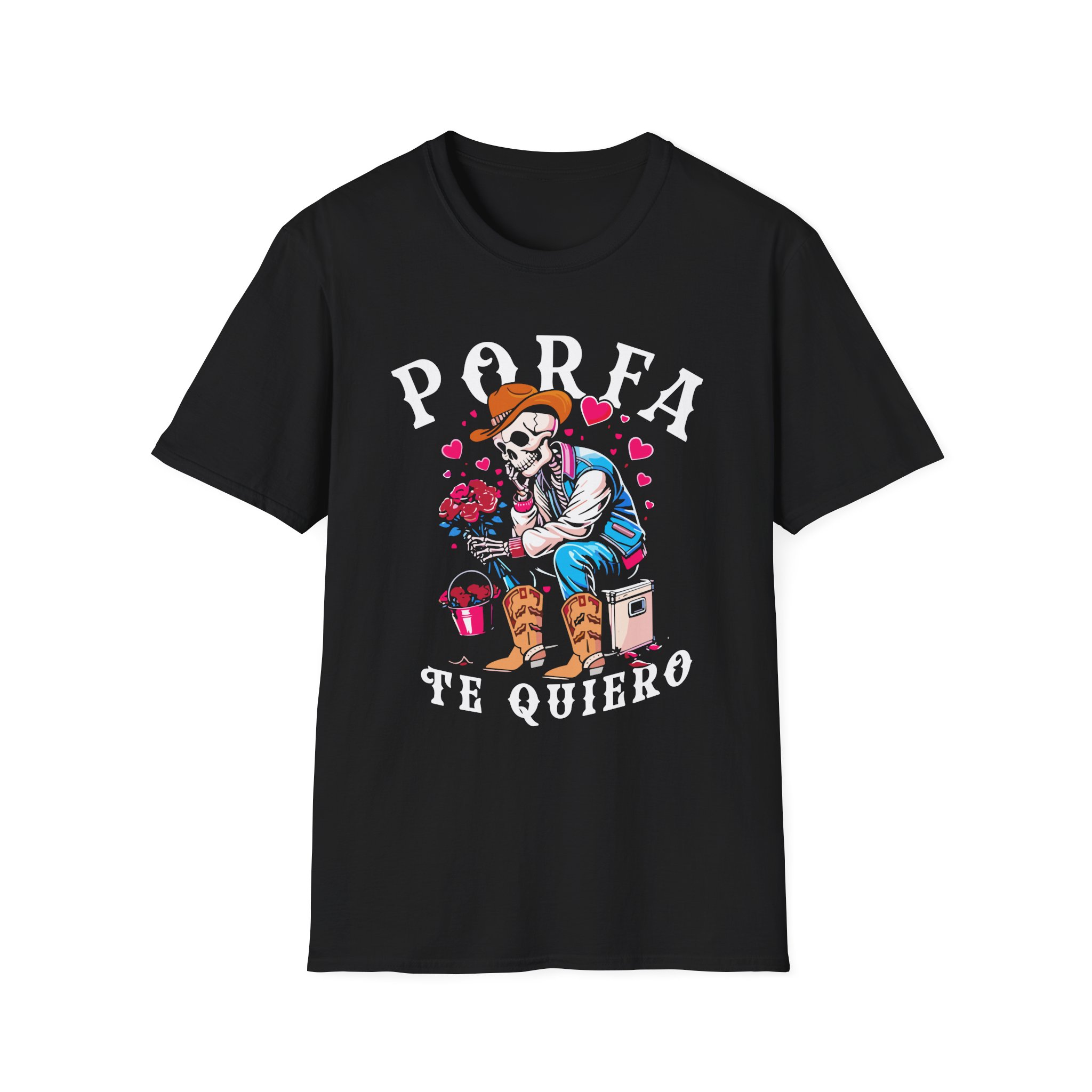 Porfa Skeleton Favor Te Quiero Unisex Softstyle T-Shirt