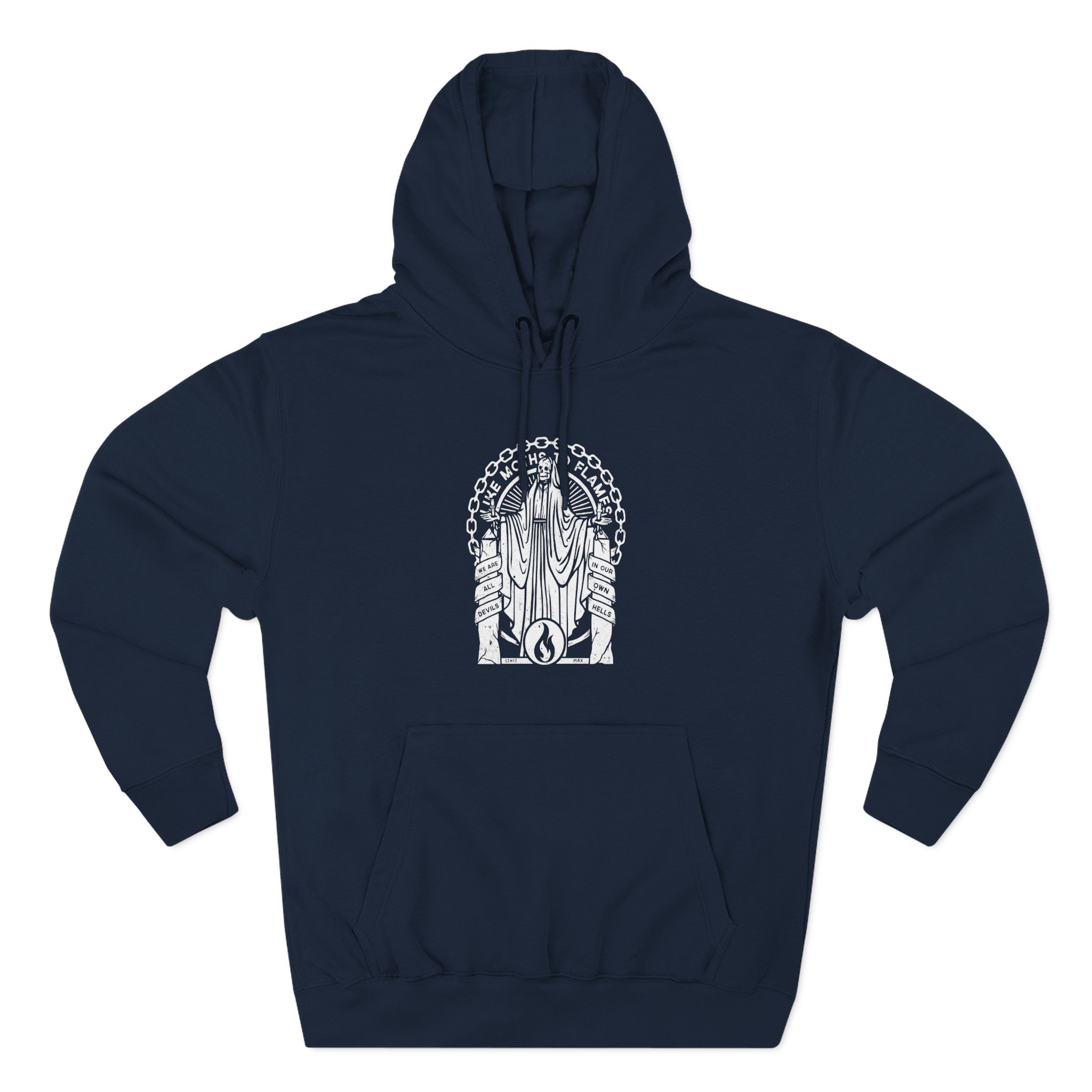 Like Moths to Flames Three-Panel Fleece Hoodie