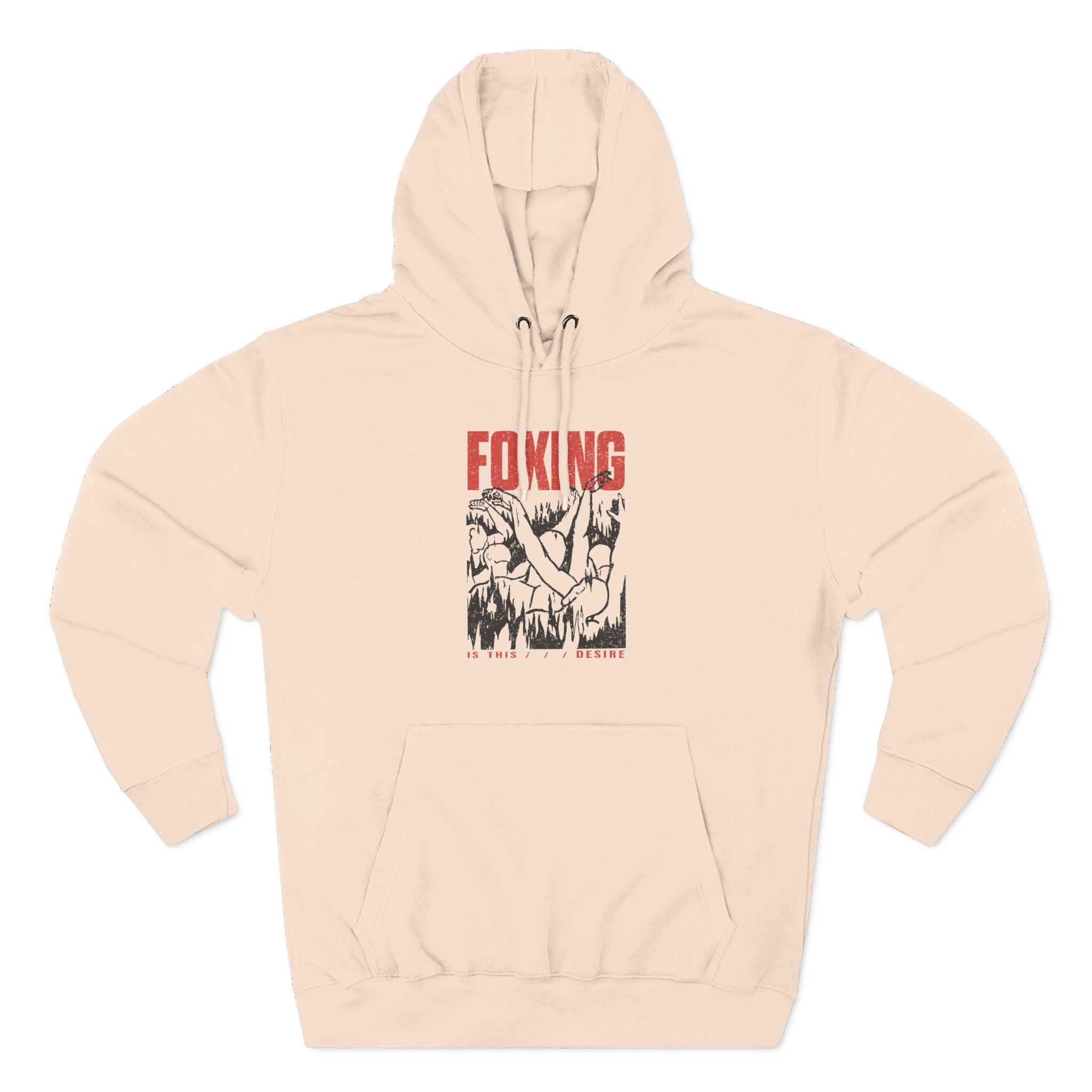 Foxing Inverted Burn Three-Panel Fleece Hoodie