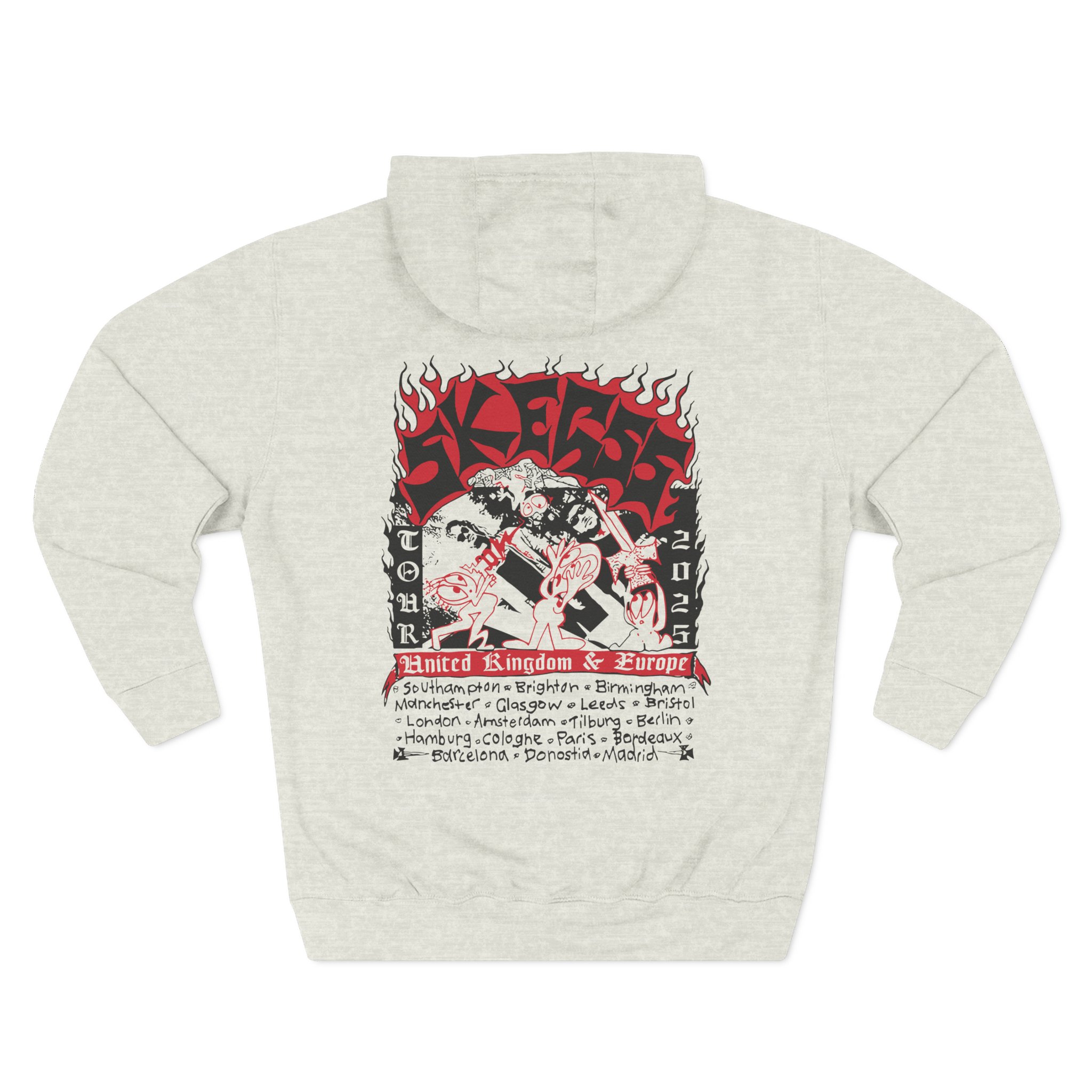 Skegss Uk Eu Tour 2025 Three-Panel Fleece Hoodie