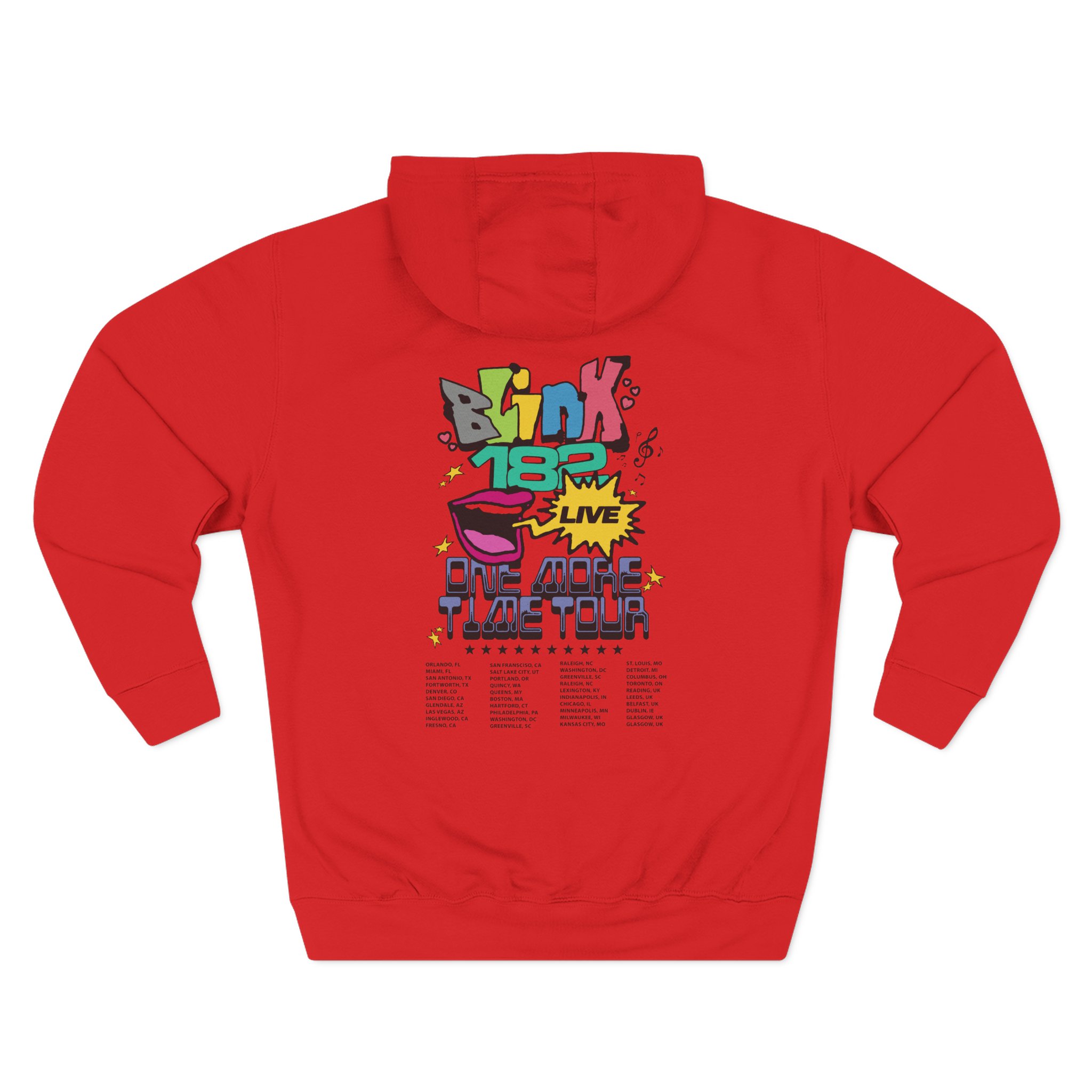 Blink 182 One More Time Tour Three-Panel Fleece Hoodie