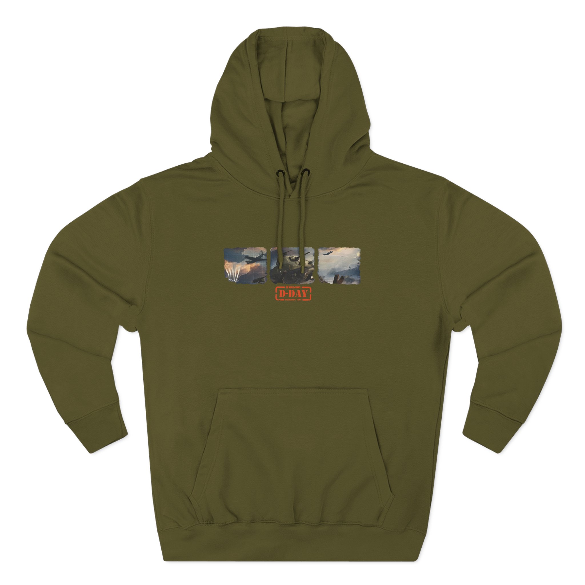 World of Tank Wot D-day Three-Panel Fleece Hoodie