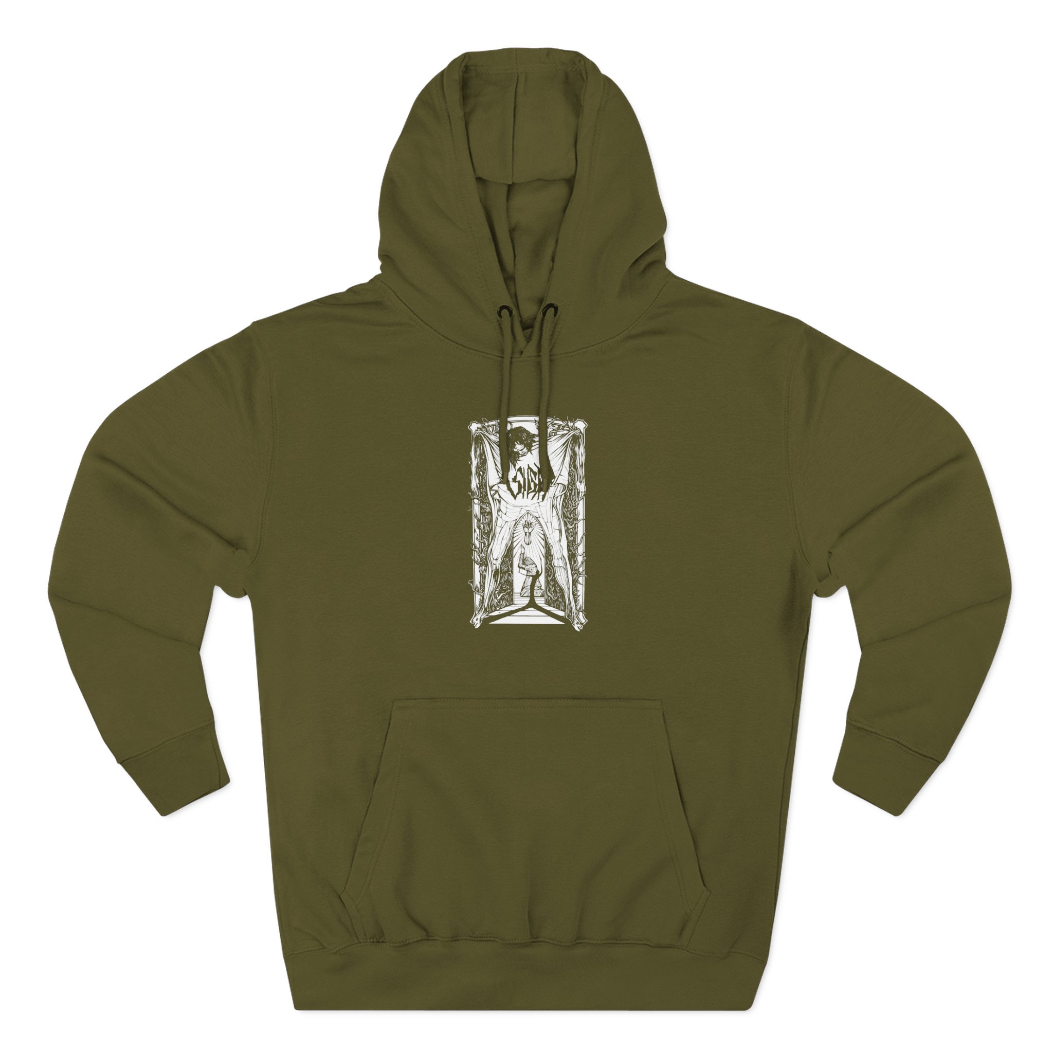 Sigh Cost B&w Three-Panel Fleece Hoodie