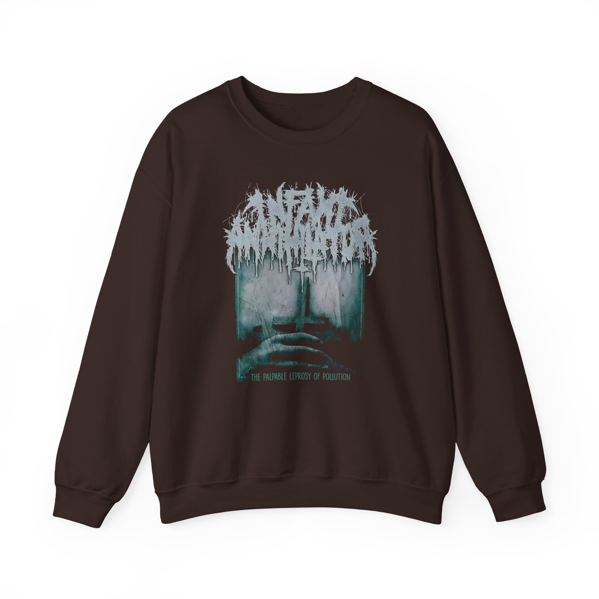 Infant Annihilator The Palpable Leprosy Of Pollution Unisex Heavy Blendâ„¢ Crewneck Sweatshirt
