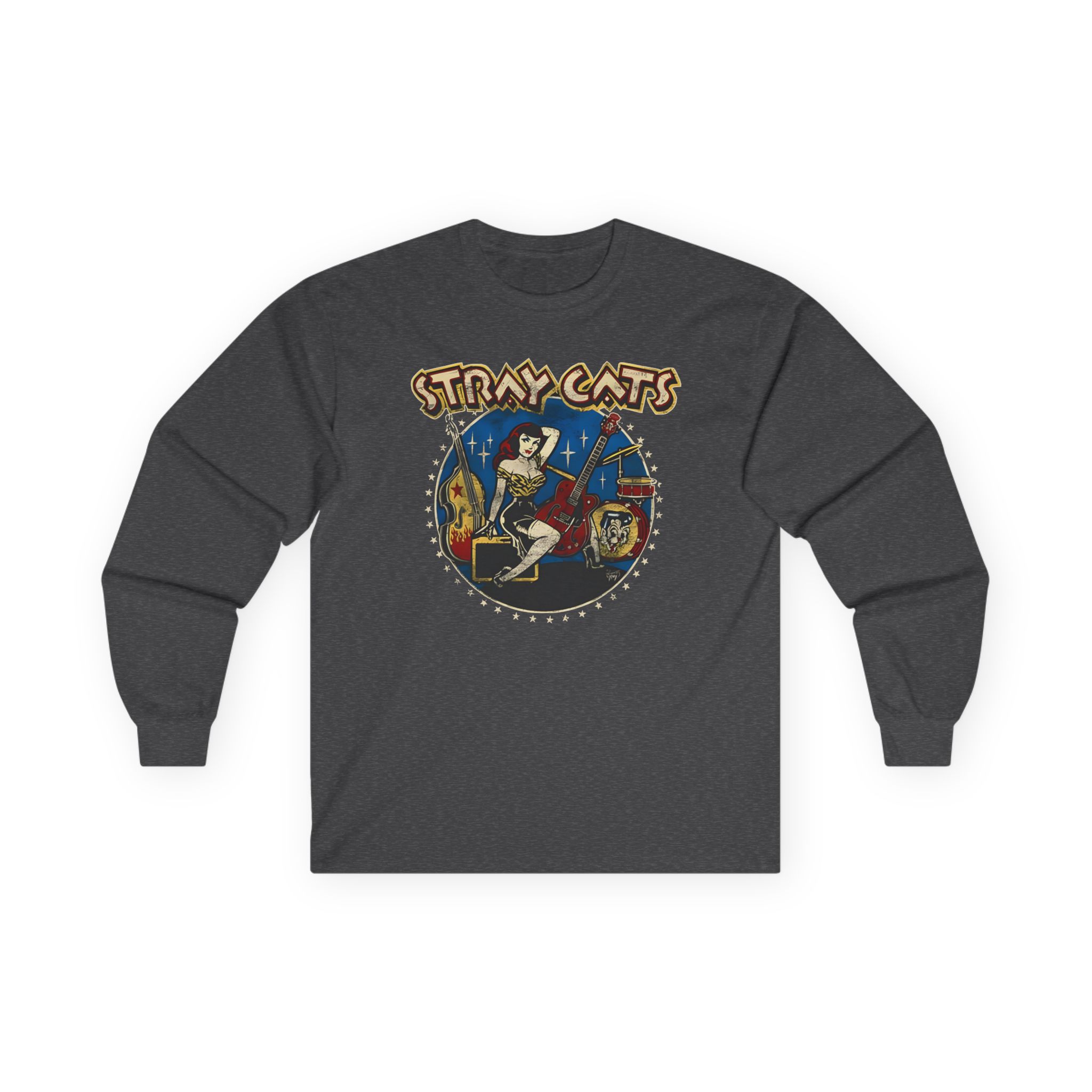 Stray Cats Ladies Bass Unisex Ultra Cotton Long Sleeve Tee