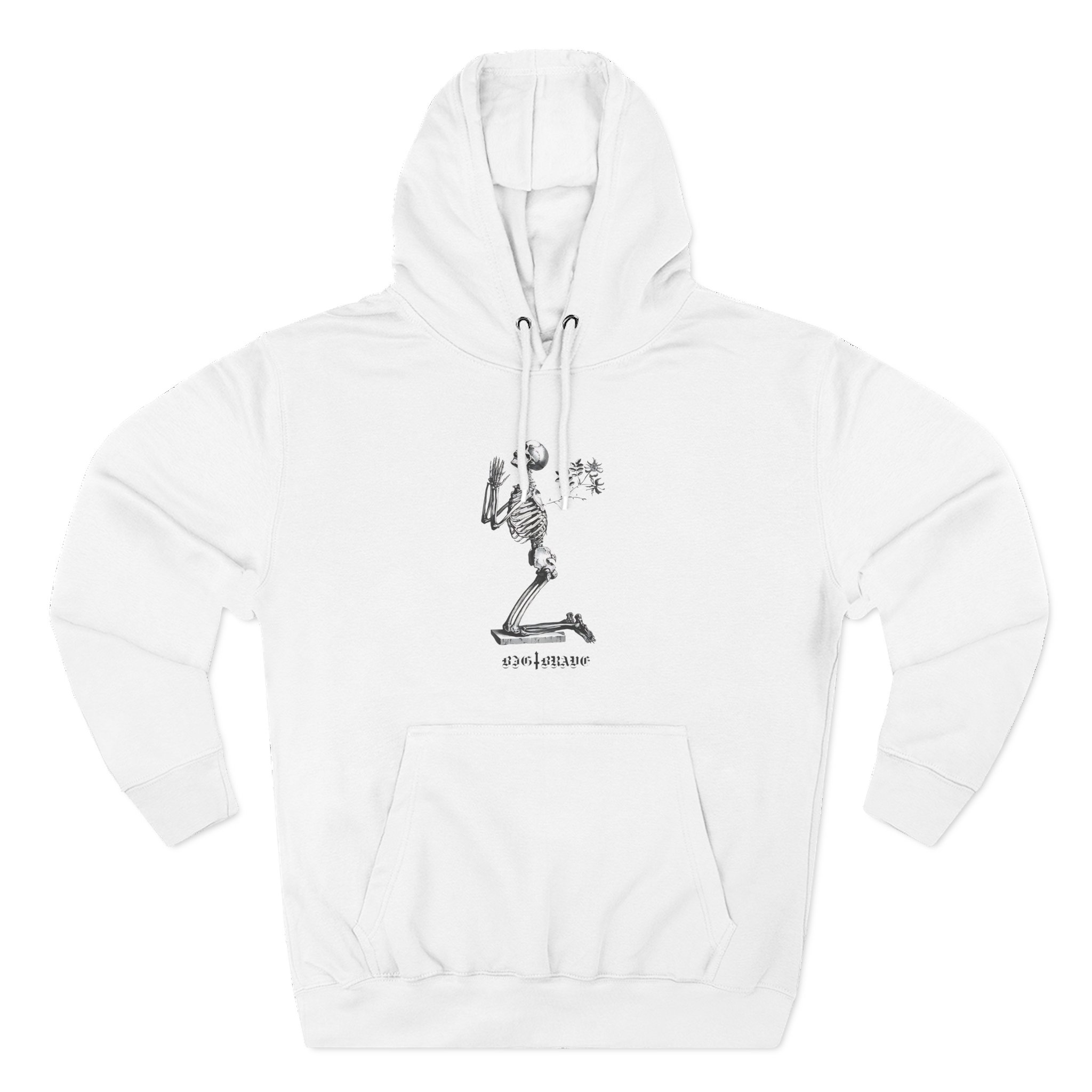 Big Brave Praying Skeleton Three-Panel Fleece Hoodie