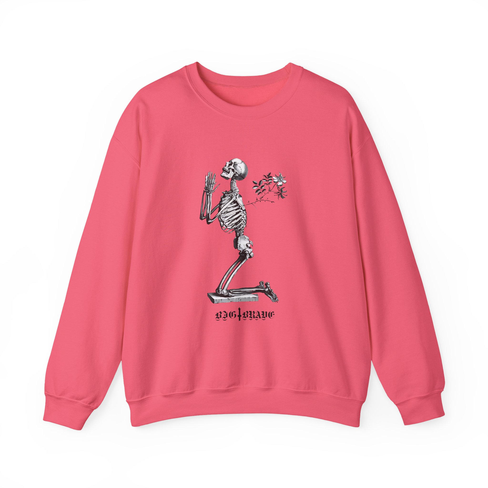 Big Brave Praying Skeleton Unisex Heavy Blendâ„¢ Crewneck Sweatshirt