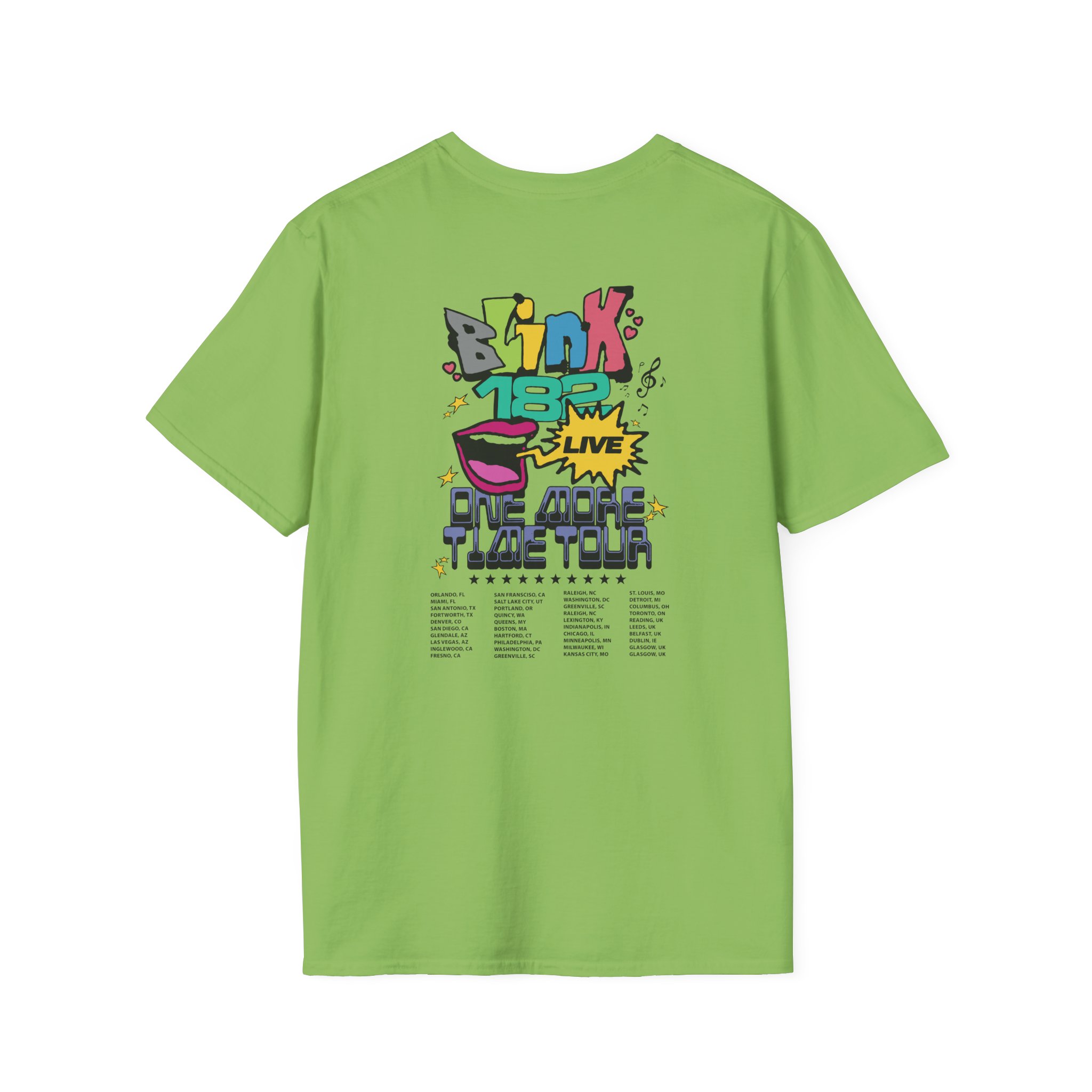 Blink 182 One More Time Tour Unisex Softstyle T-Shirt