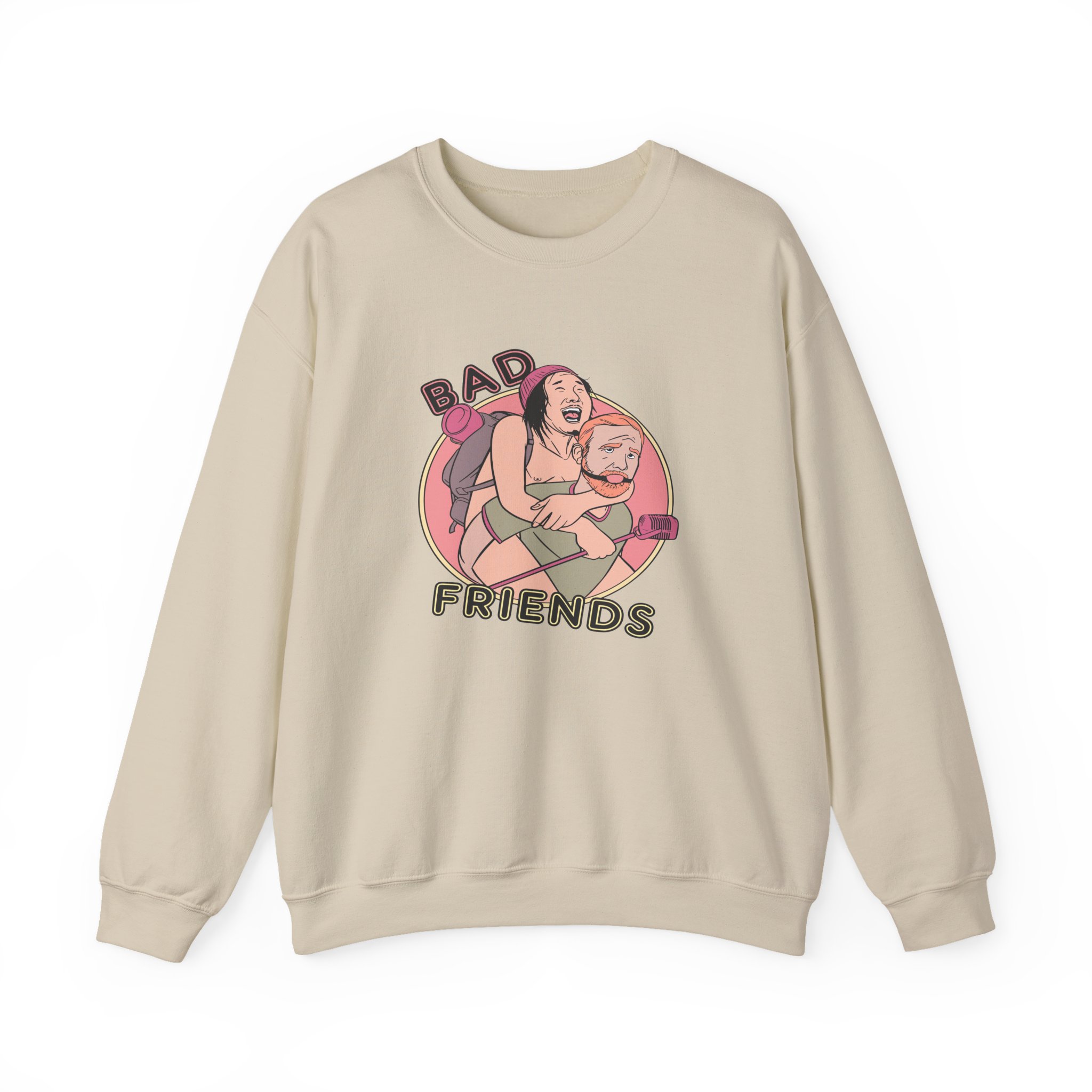 Andrew Santino Piggy Back Bad Friends Podcast Unisex Heavy Blendâ„¢ Crewneck Sweatshirt