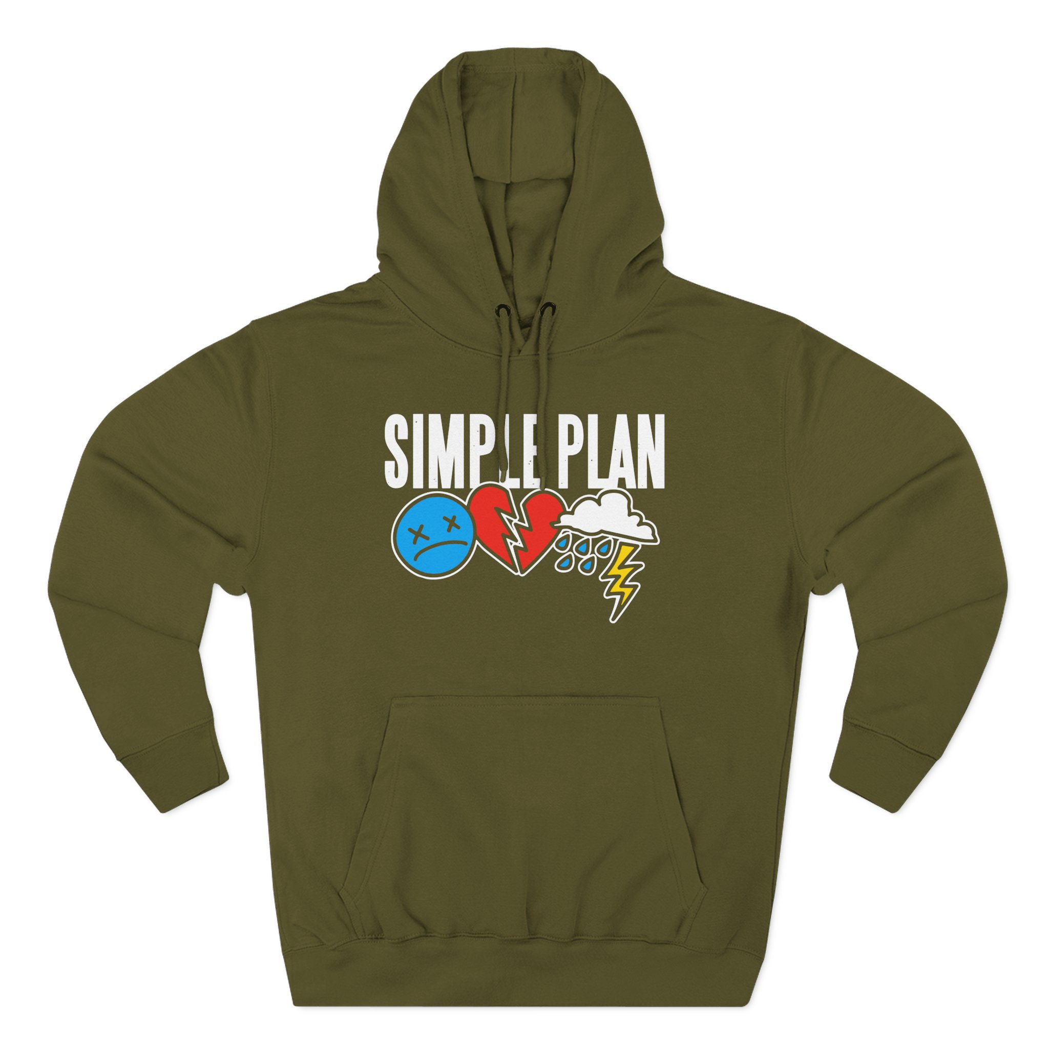 Simple Plan 3 Icons Logo Three-Panel Fleece Hoodie
