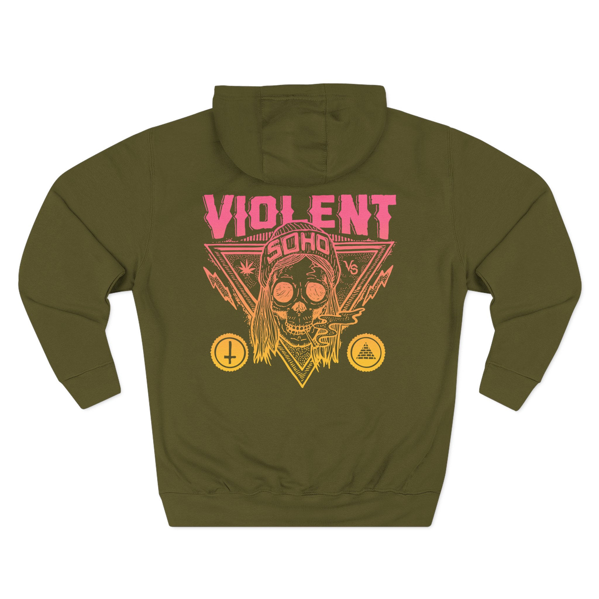 Violent Soho Blazin' Skull Gradient Three-Panel Fleece Hoodie