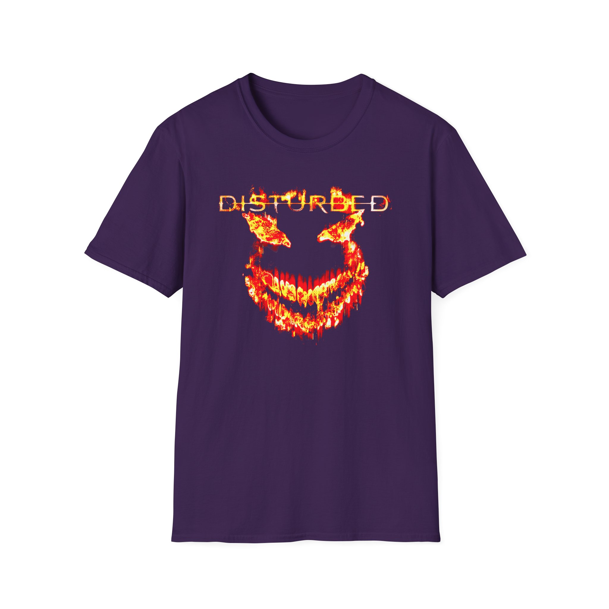 Disturbed Disturbed Face Flame Unisex Softstyle T-Shirt