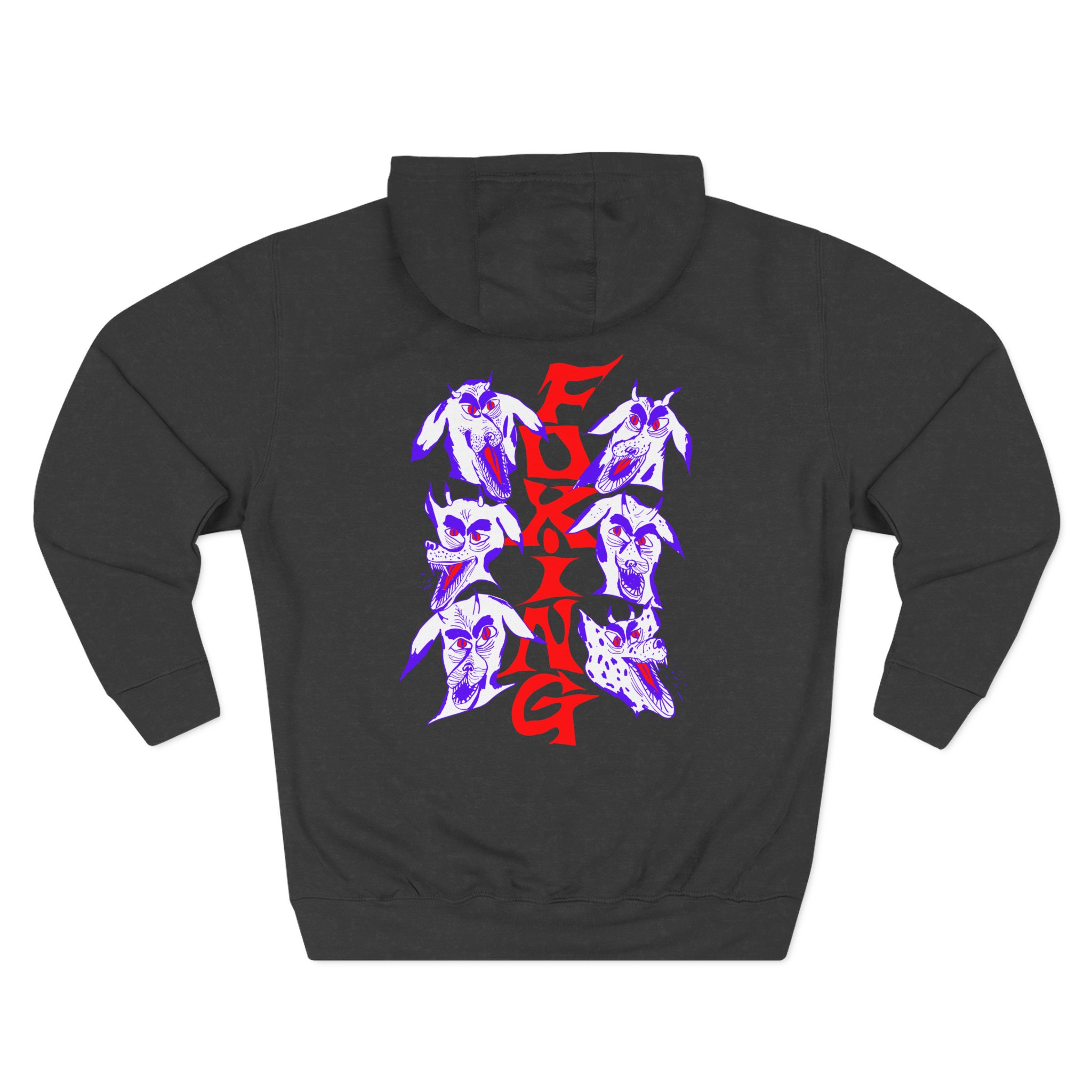 Foxing Devil Dogs Three-Panel Fleece Hoodie