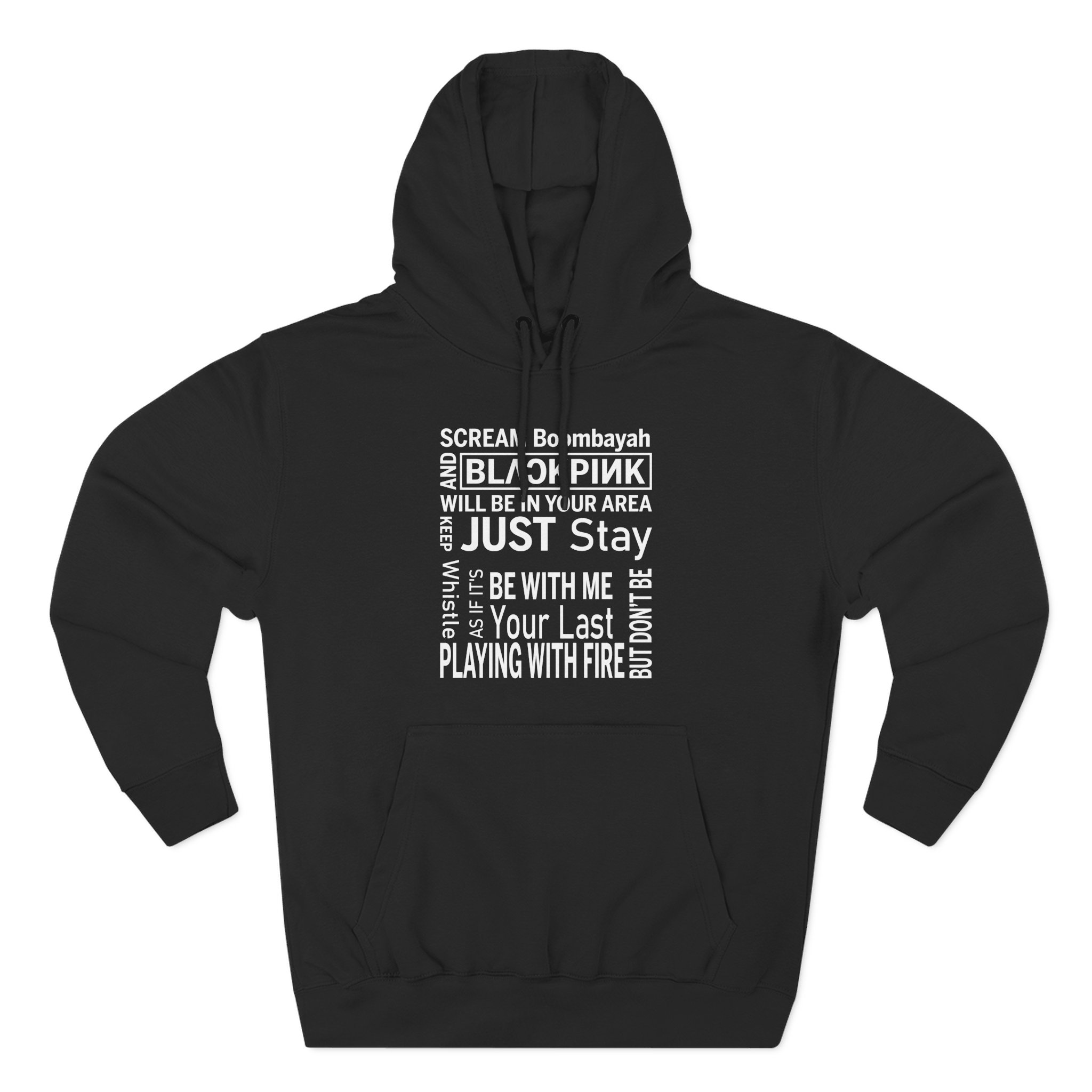 B Three-Panel Fleece Hoodie