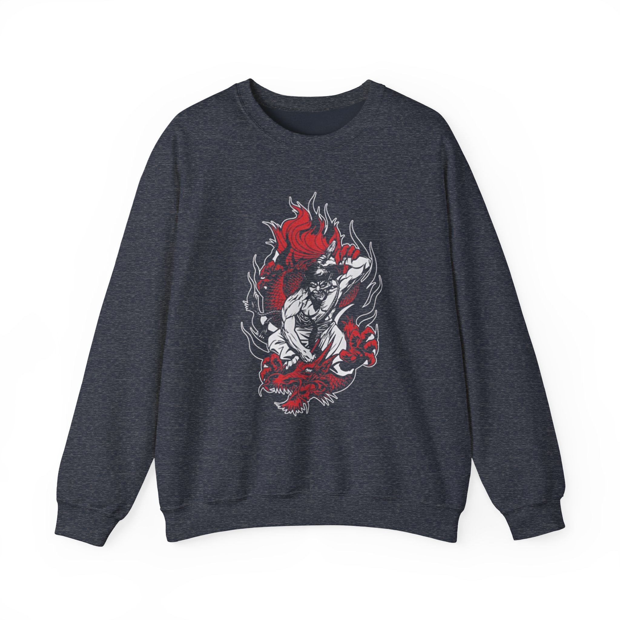 100 Demons Samurai Dragon Unisex Heavy Blendâ„¢ Crewneck Sweatshirt