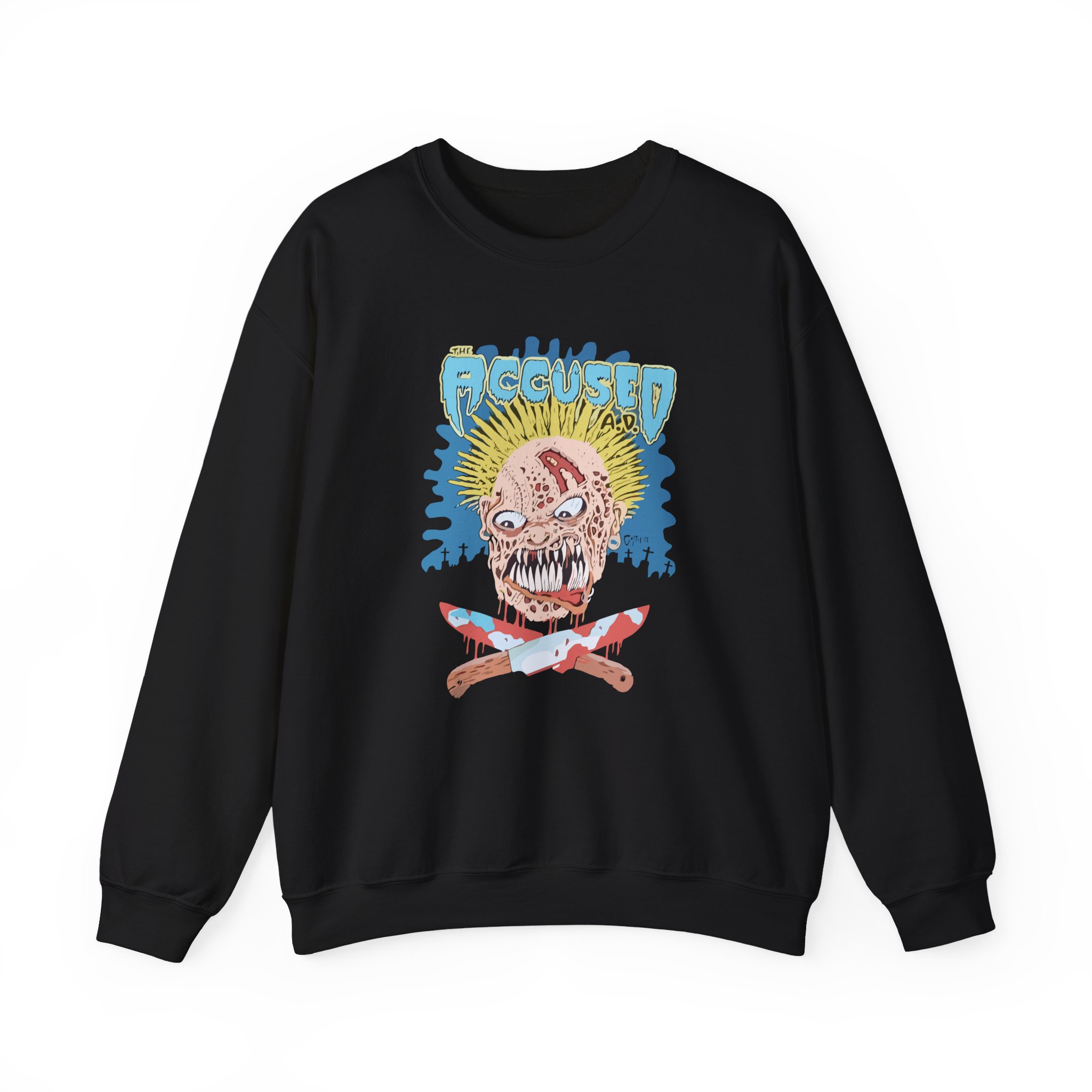 Accused Ad Knives Unisex Heavy Blendâ„¢ Crewneck Sweatshirt