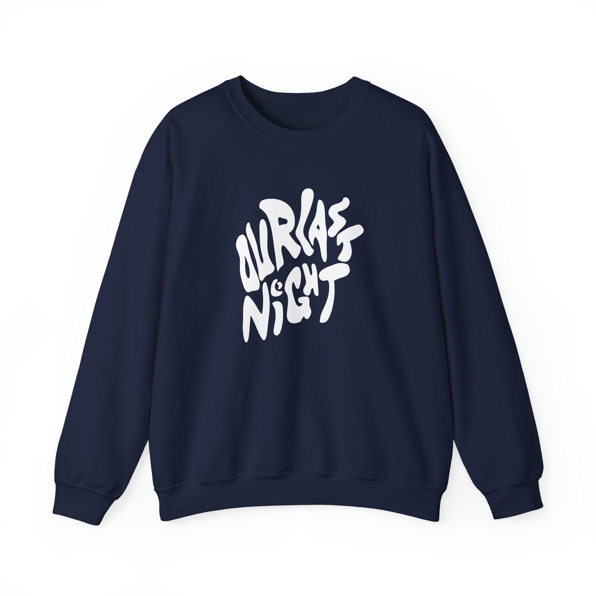 Our Last Night Black Swirl Text Unisex Heavy Blendâ„¢ Crewneck Sweatshirt