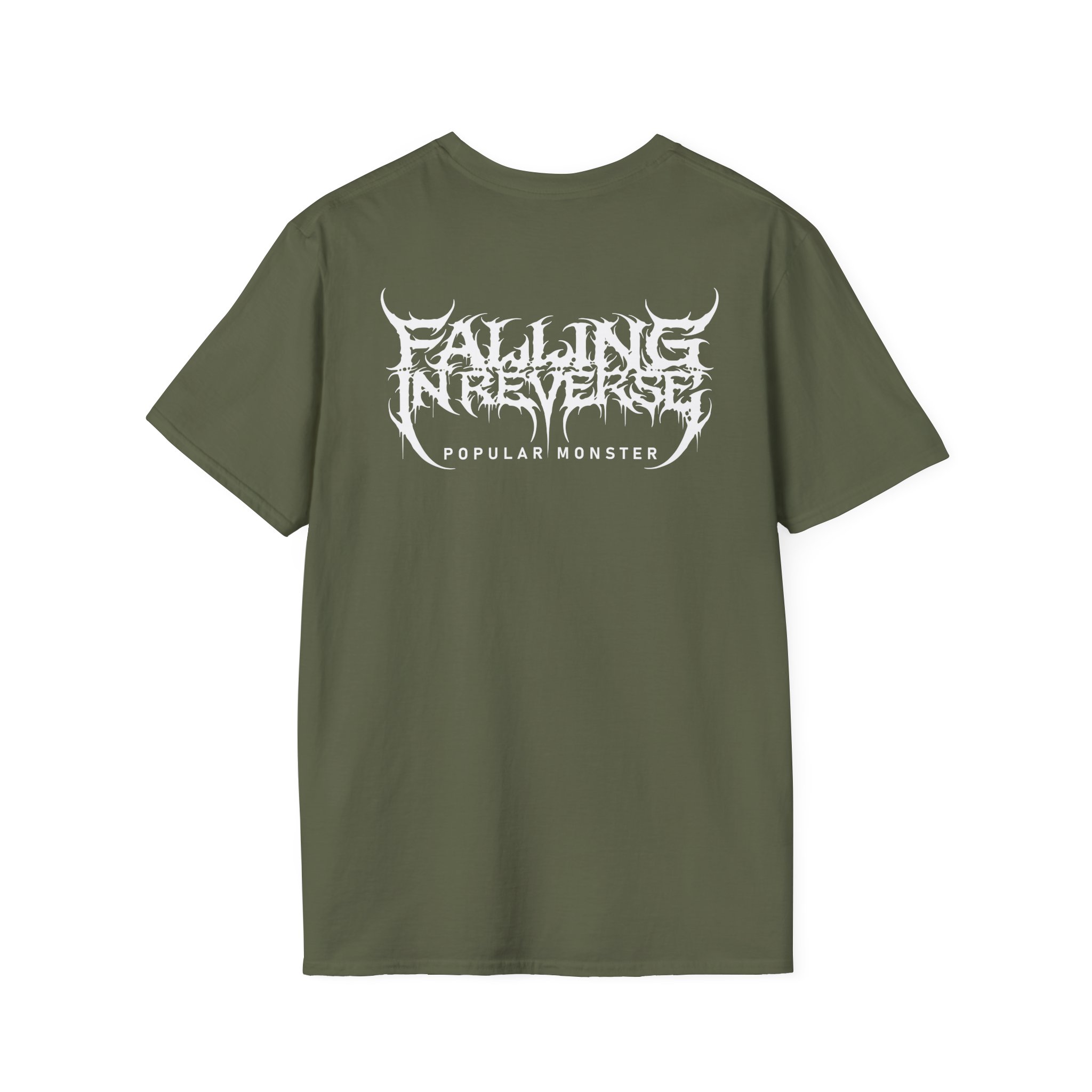 Falling in Reverse Popular Monster Cover and Back Logo Unisex Softstyle T-Shirt