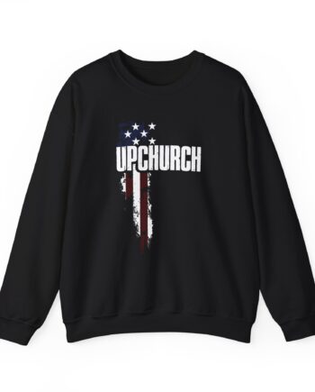 Upchurch Family American Flag Graphic Unisex Heavy Blend™ Crewneck Sweatshirt