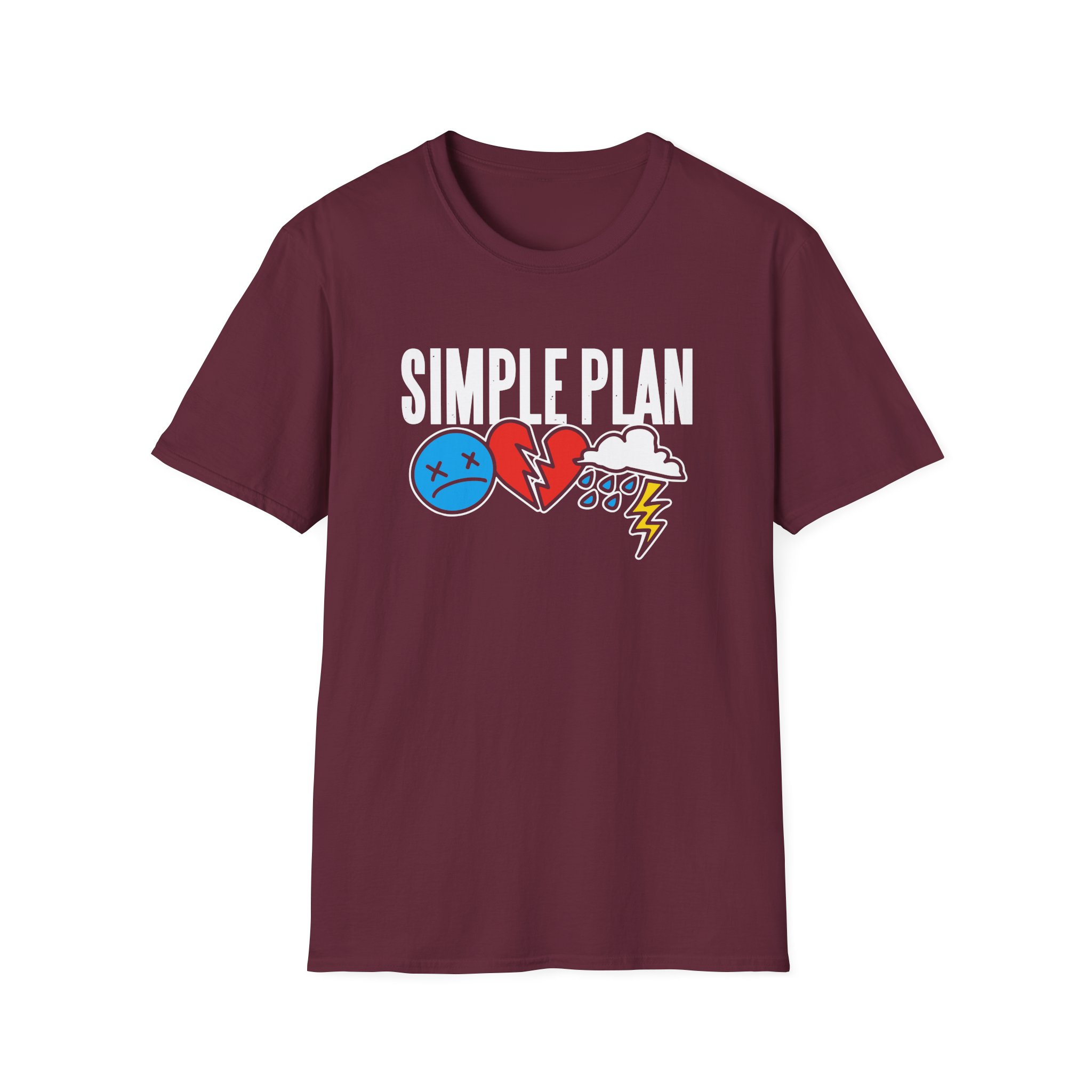 Simple Plan 3 Icons Logo Unisex Softstyle T-Shirt