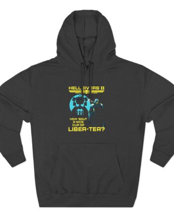Helldivers Cup of Liber-tea Three-Panel Fleece Hoodie