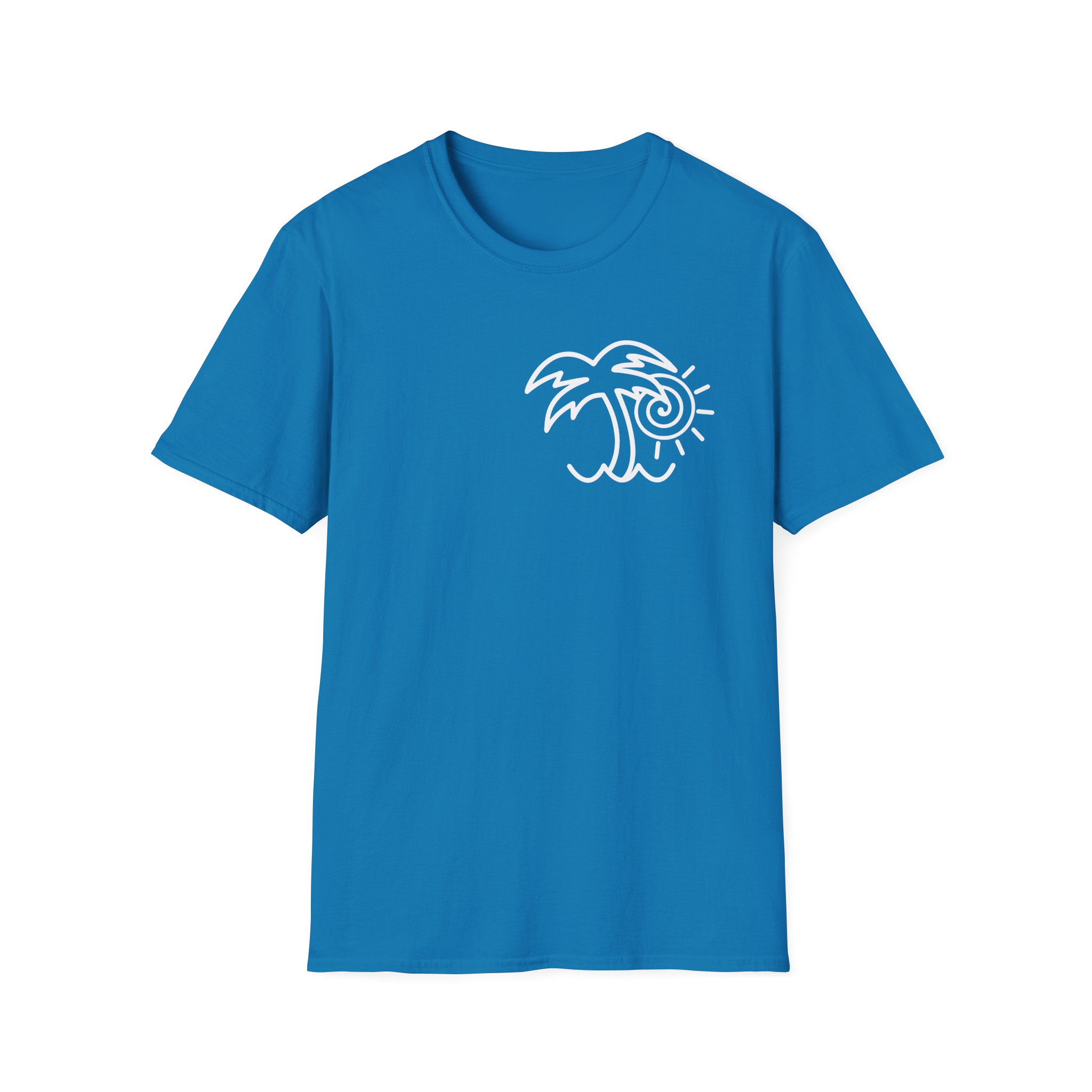 Chon Palm Tree Blue Dip Dye Unisex Softstyle T-Shirt